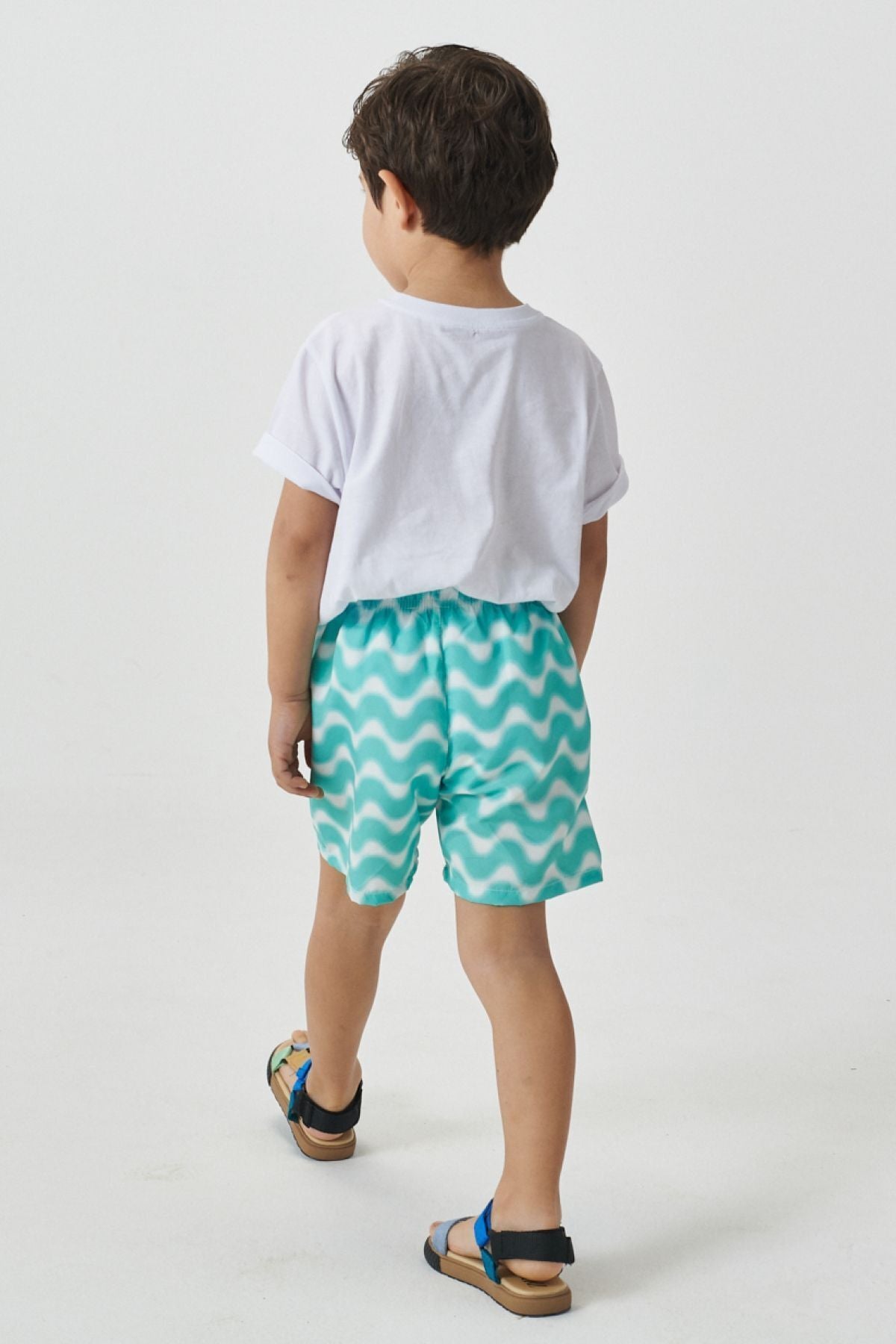 Men's White MINT standard fit Normal Cutting Fast Drying Patterned Pocket Children's Mayo Sea Short