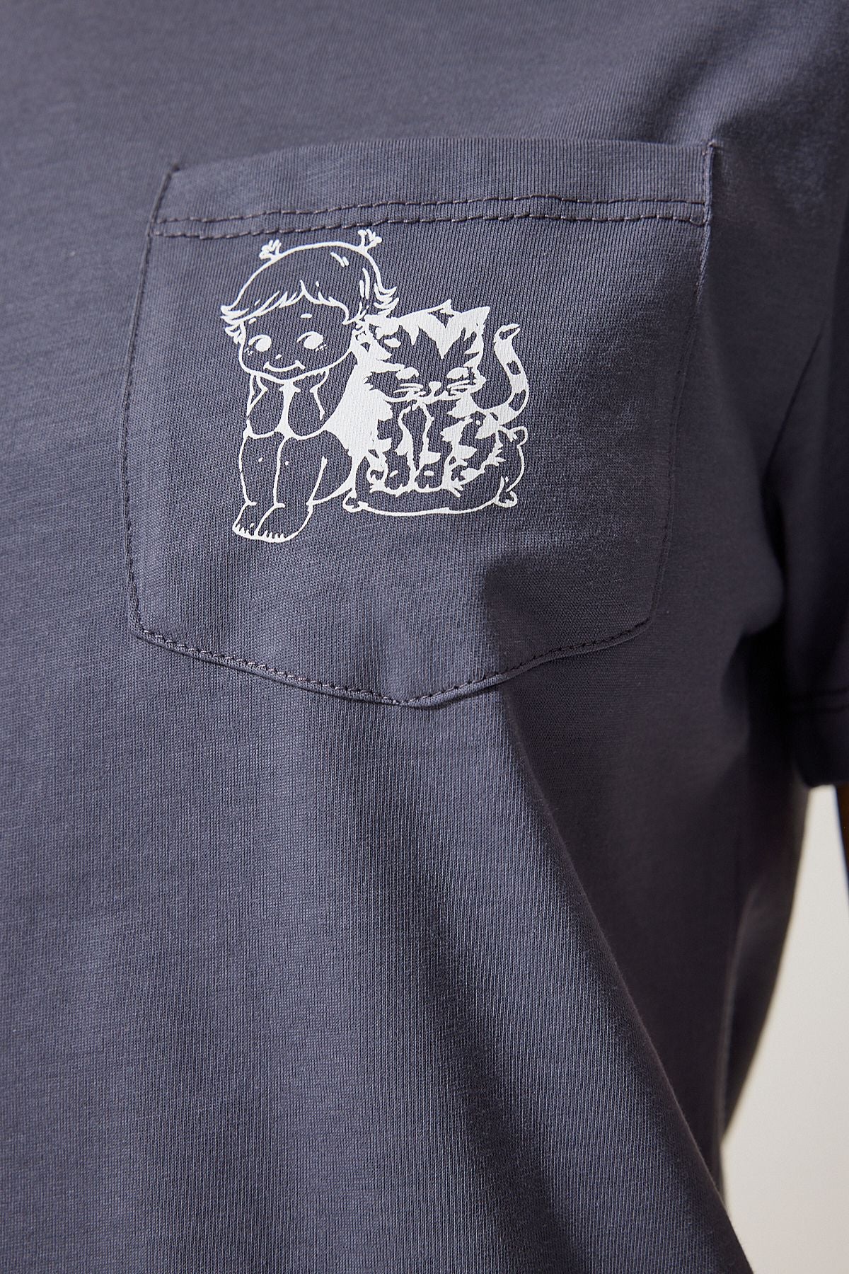 WOMEN'S ARRACRRASİT POCKET Knitting T-Shirt UB00252