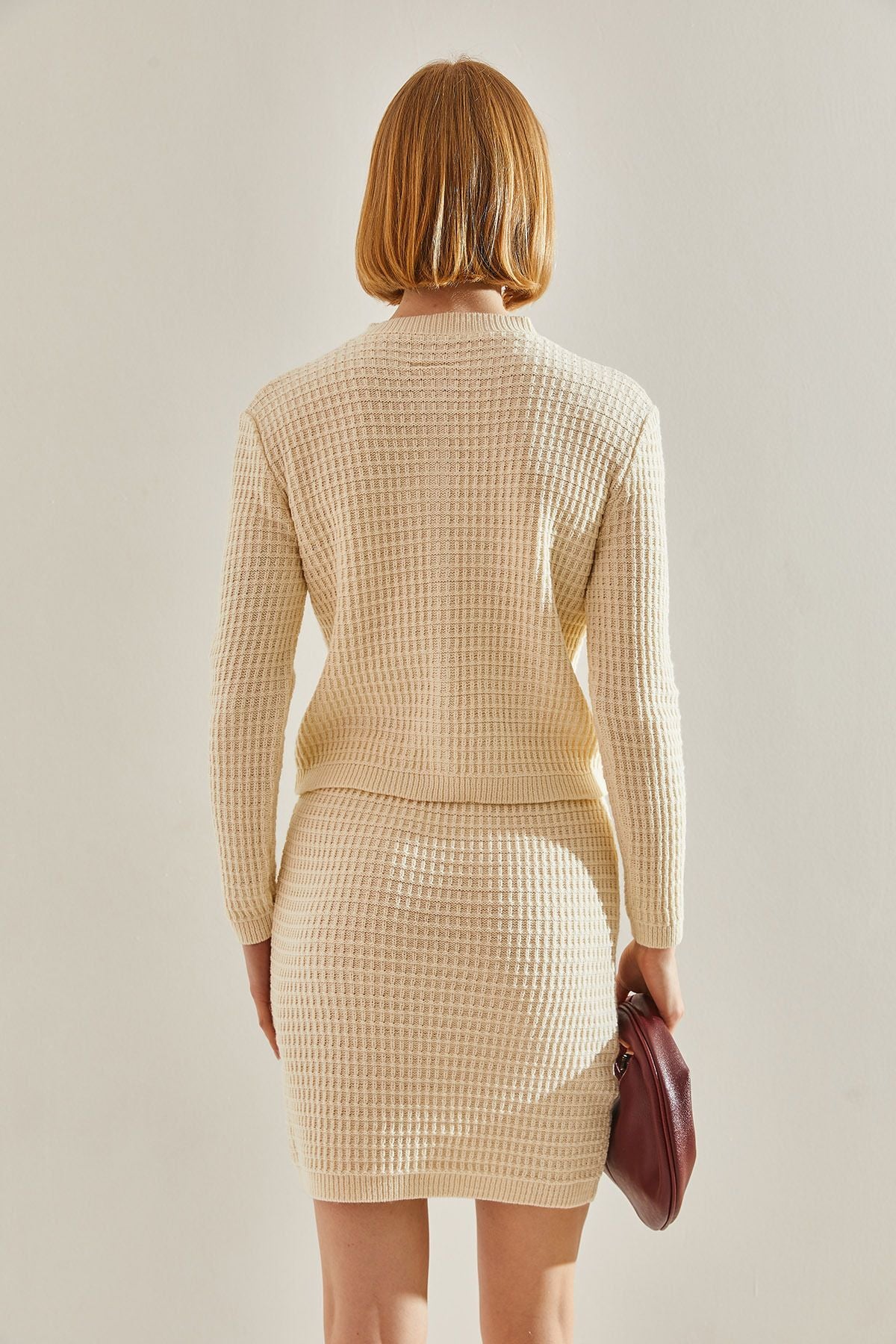 Women's skirt with vest upper knitwear team 20246017