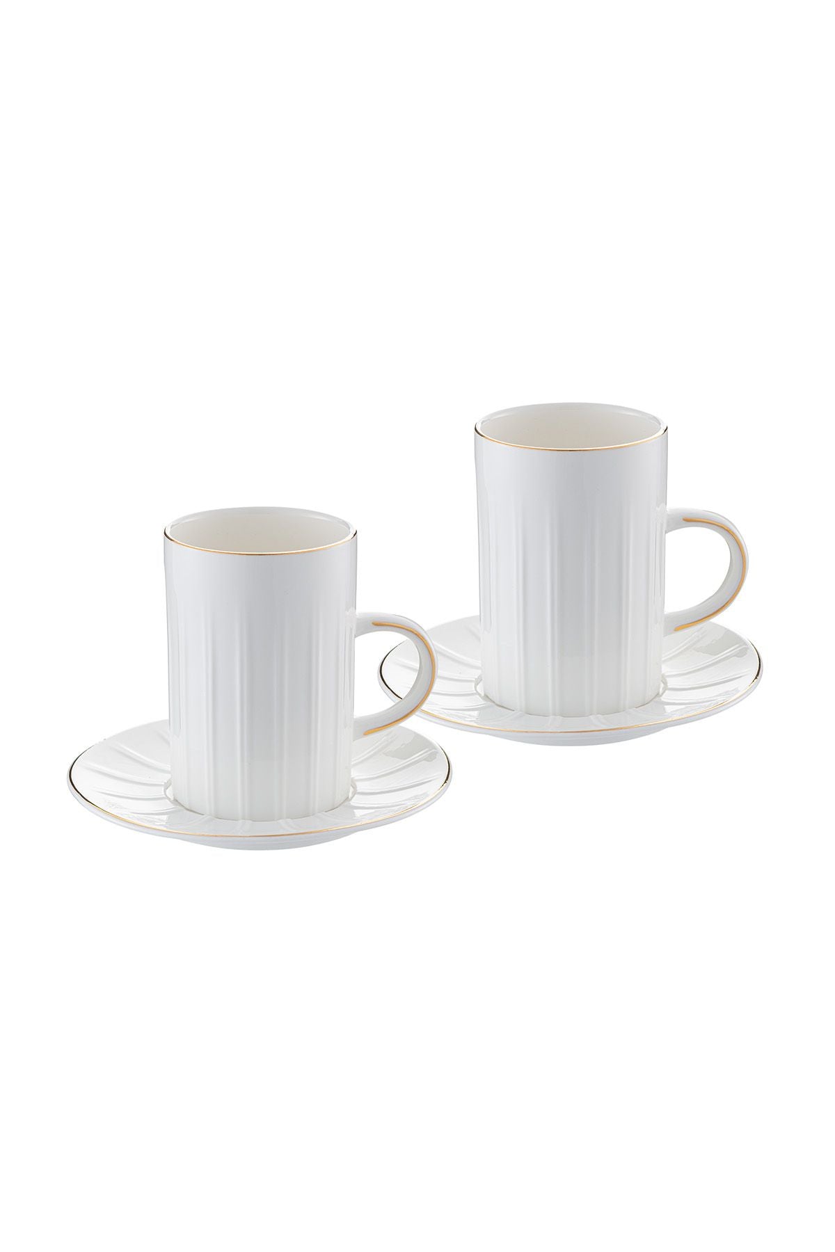 Double Line Pattern Double Coffee Cup 150 cc Gold