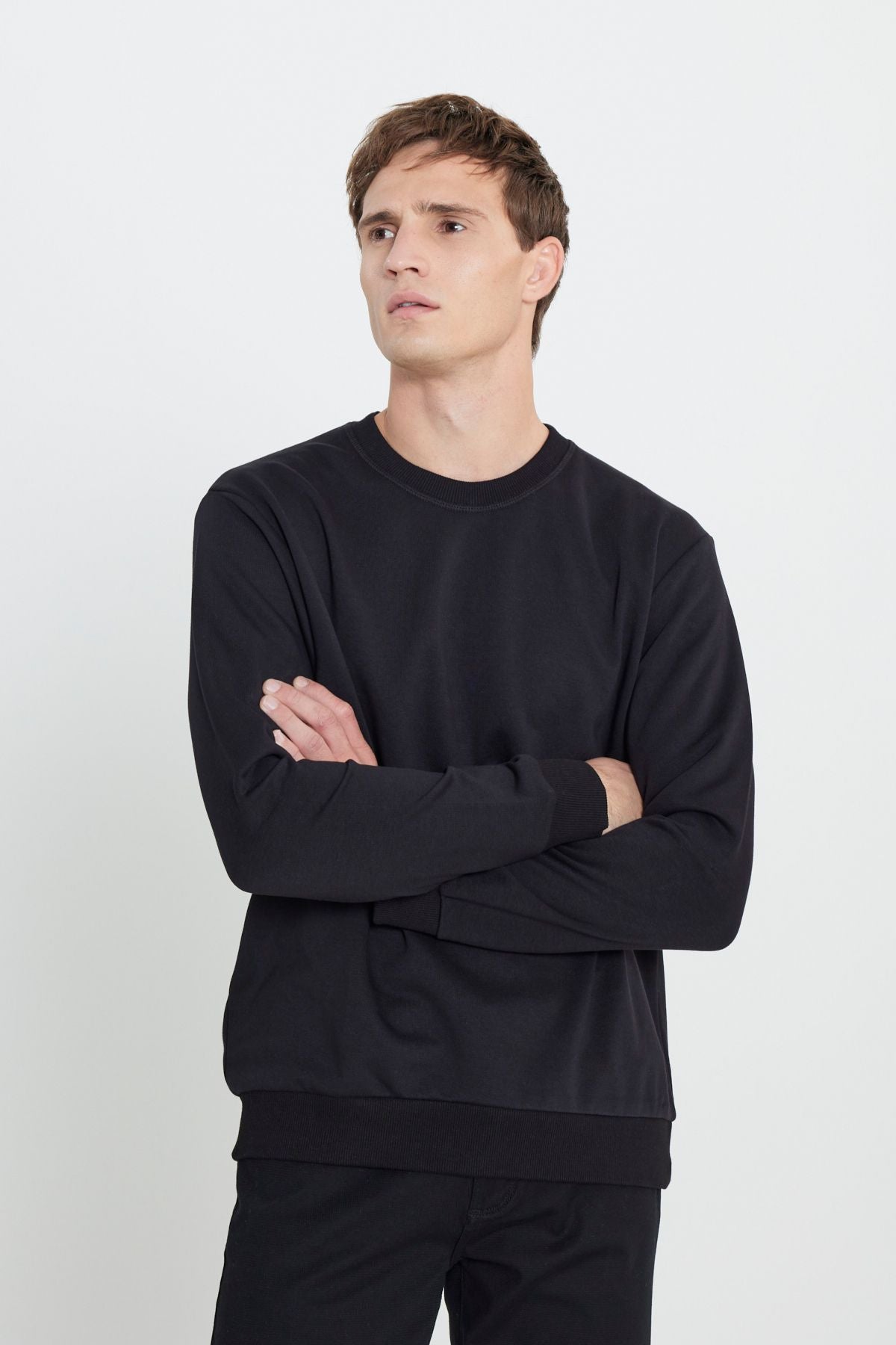 Men's Black Standard Fit Normal Normal Cut Bike Cyprus 3 IP Cotton Sweatshirt