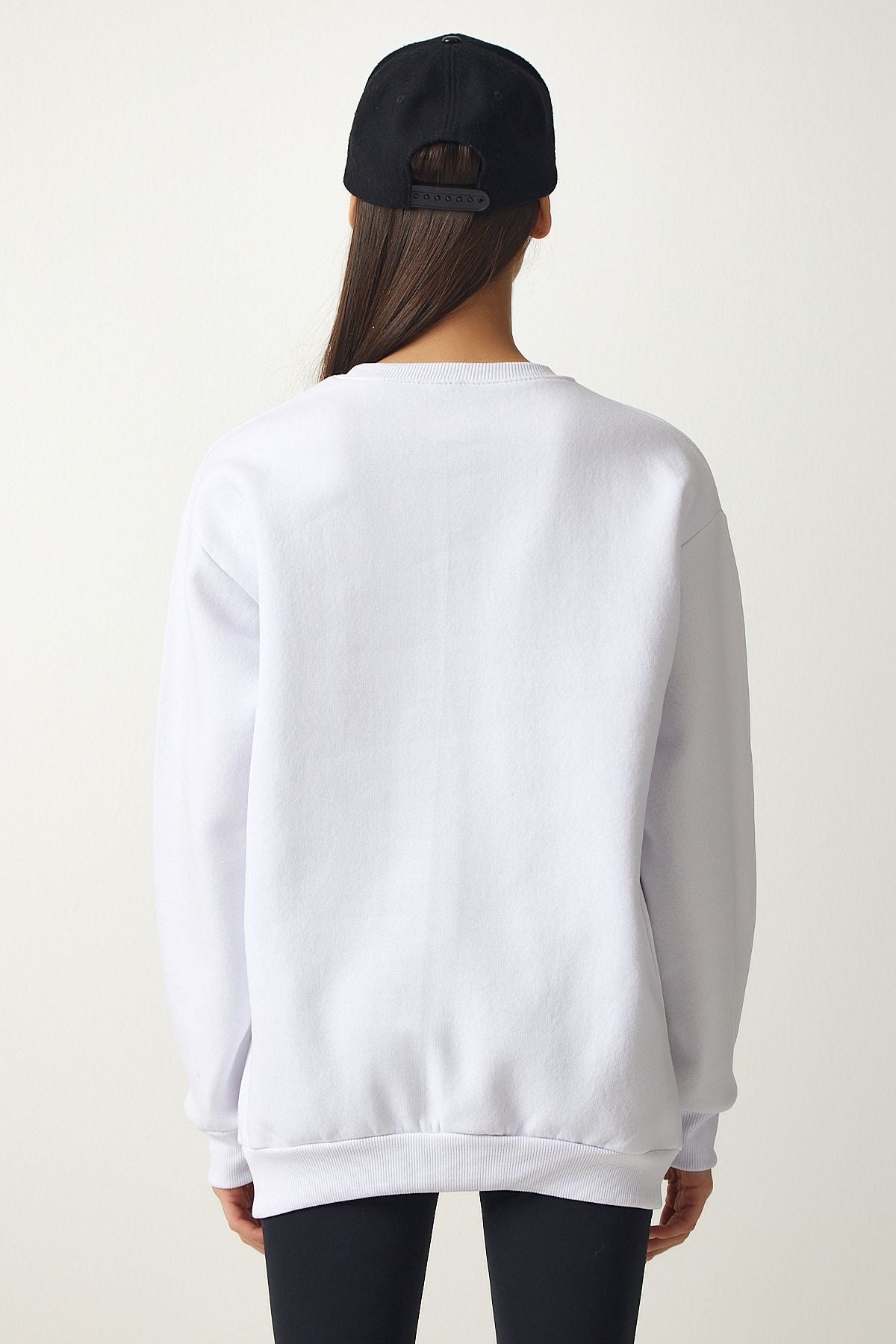 WOMEN WHITE BASIC SWEATSHIRT OW00001