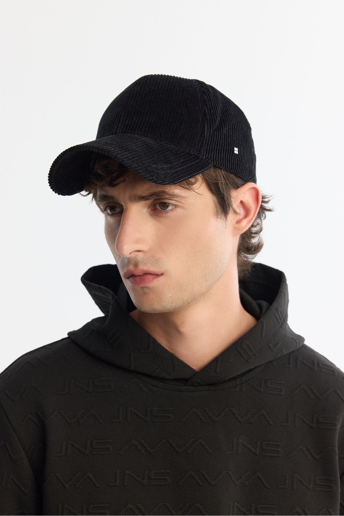 Men's black 100 %cotton wick velvet sports hat A42y9283