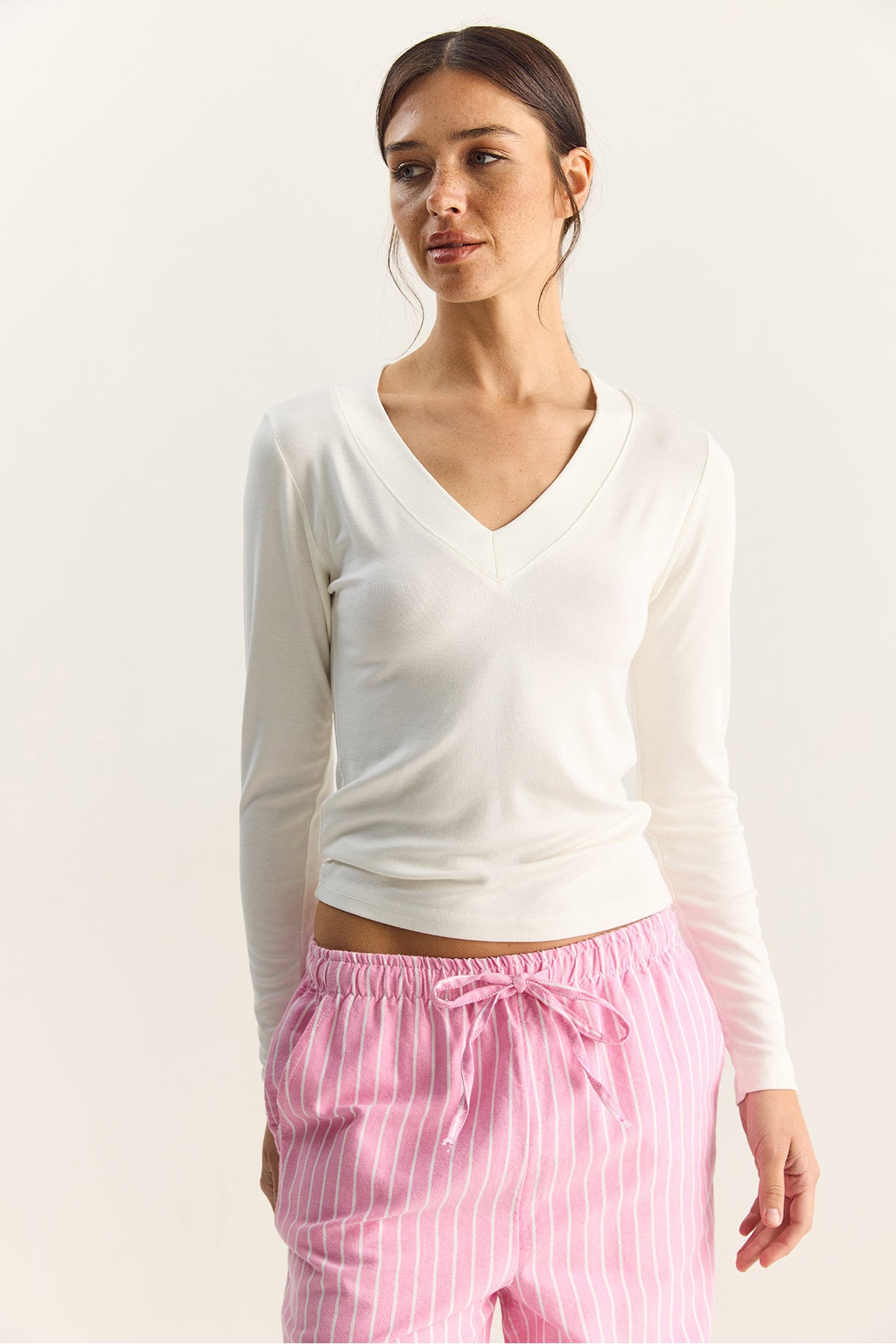 Women's Cotton V-Neck Blouse 141 60283830