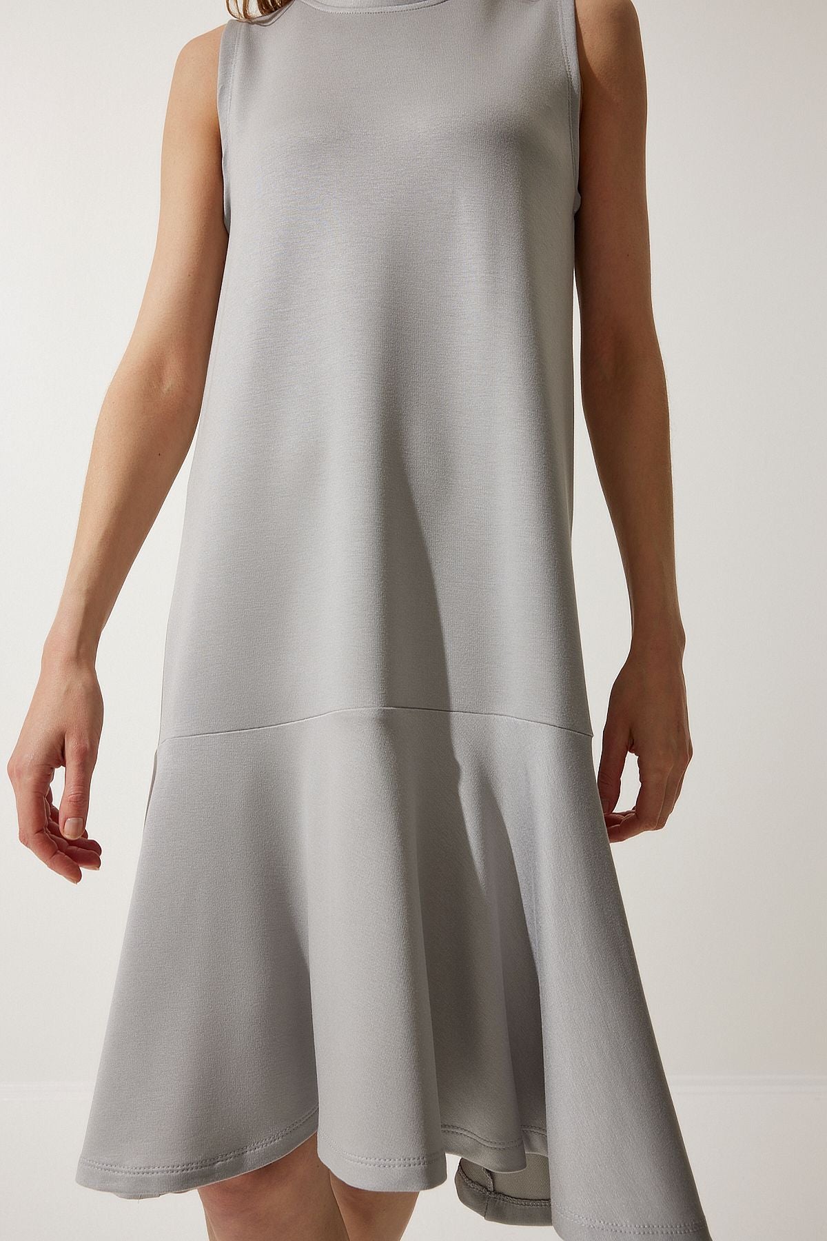 Women's Stone Gray Cycling Better knitted bell dress BF00089