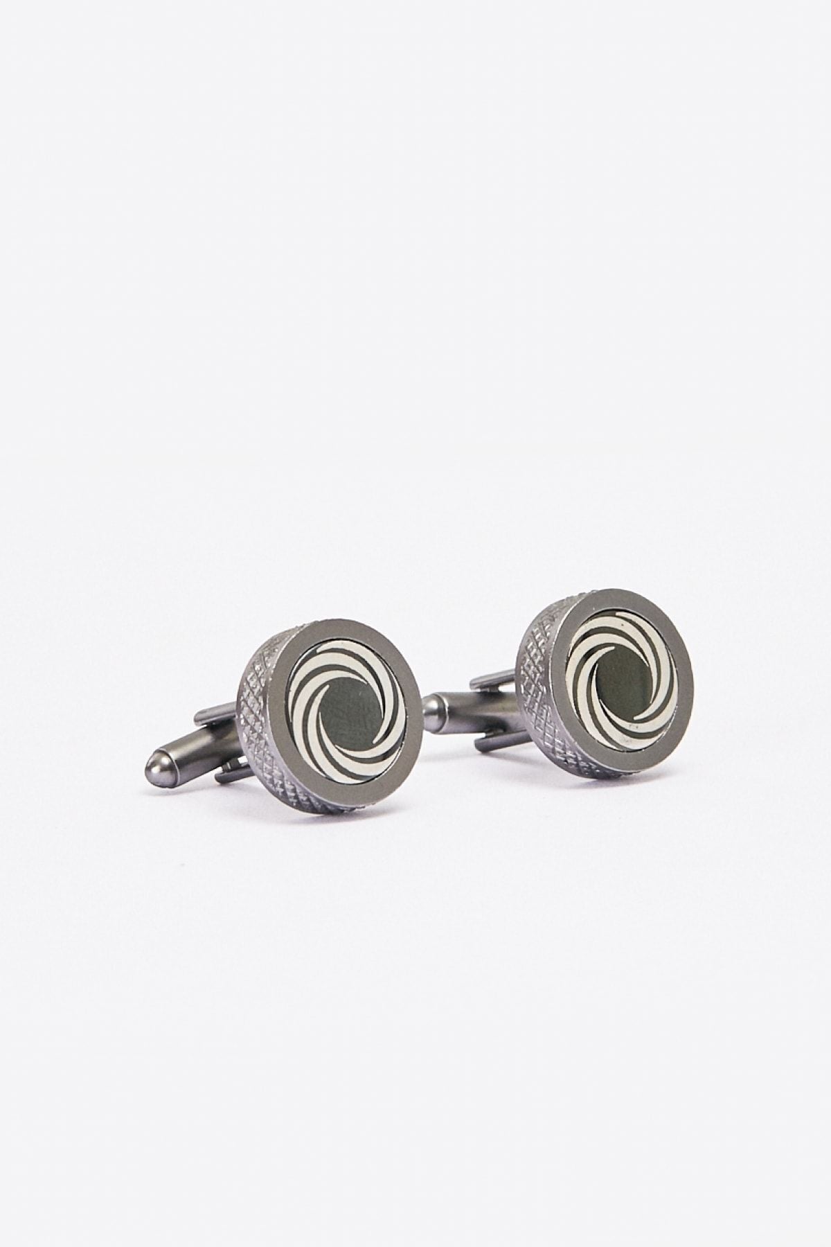 Men's gray black cufflink