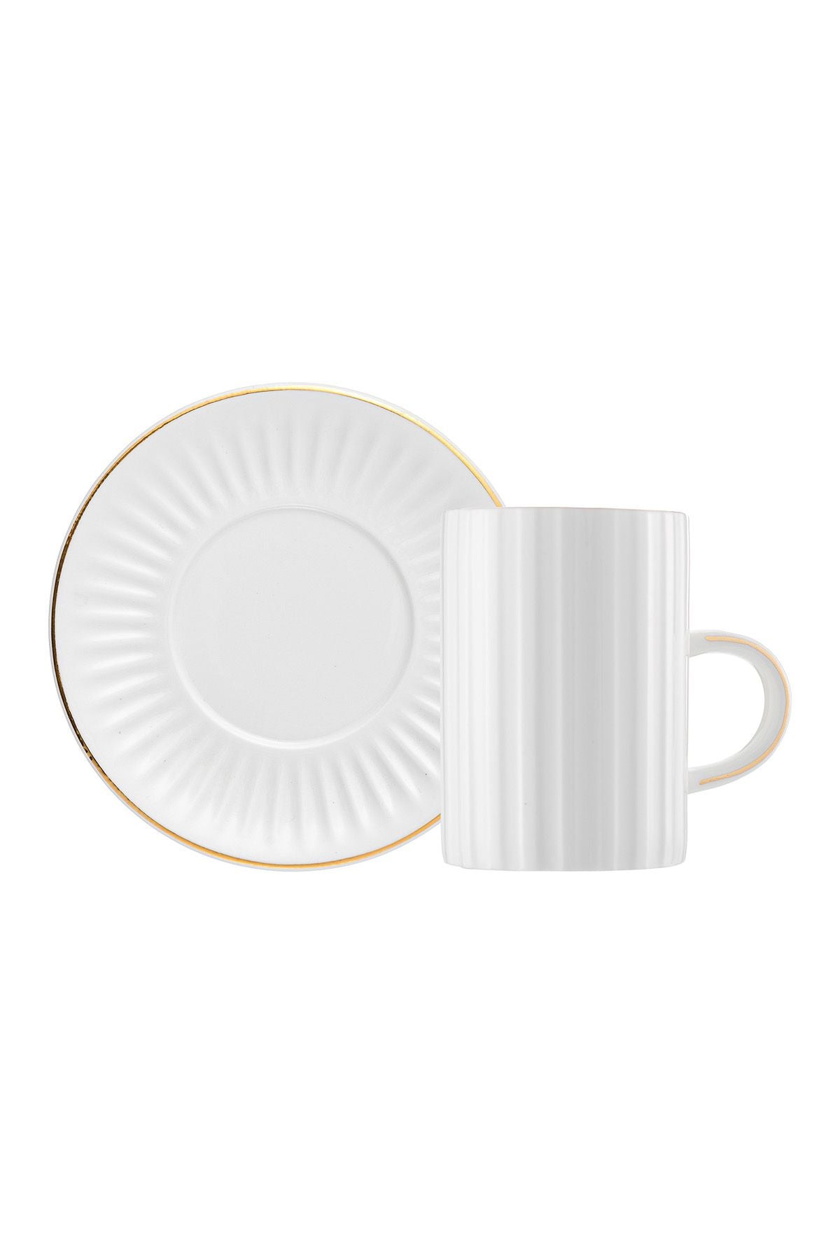 Single Line Pattern Double Coffee Cup 150 cc Gold