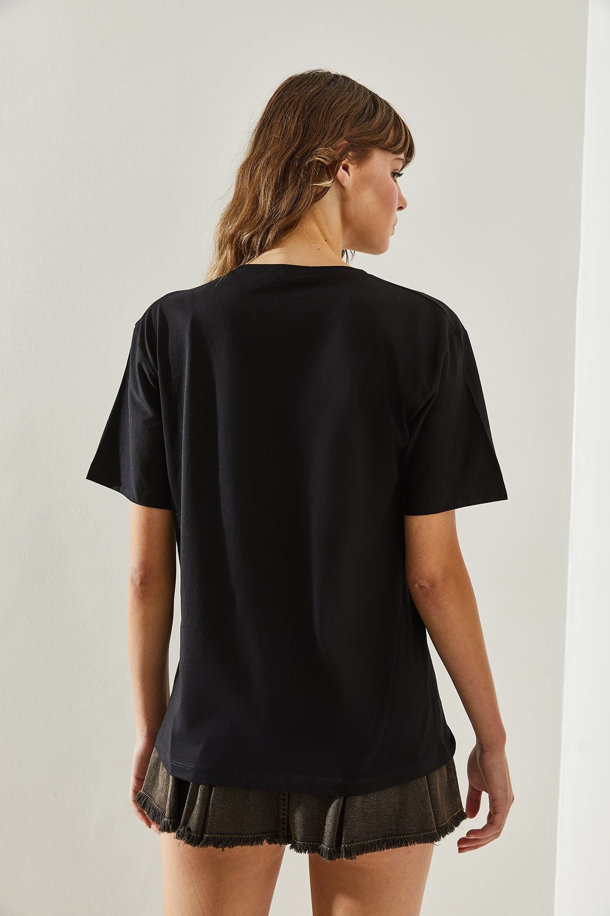 Female Bicycle collar short sleeve stamp detailed T-shirt 60251363