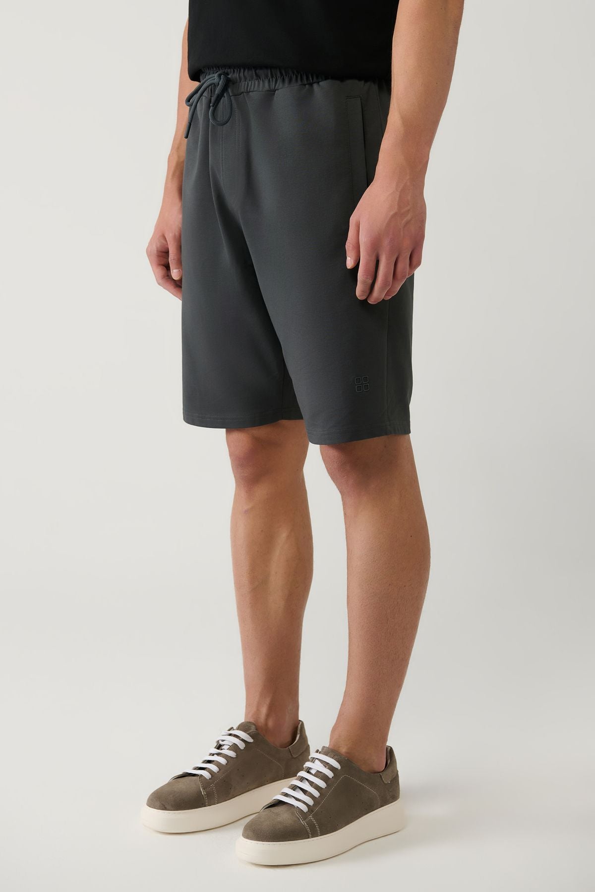 Men's anthracite hand pocket knitted cotton 2 IP daily shorts E003602