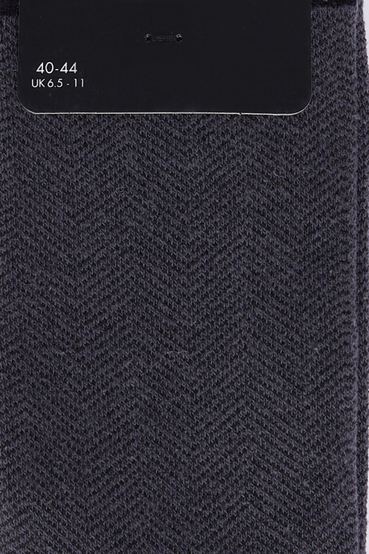 Men's anthracite-black patterned cotton socket socks