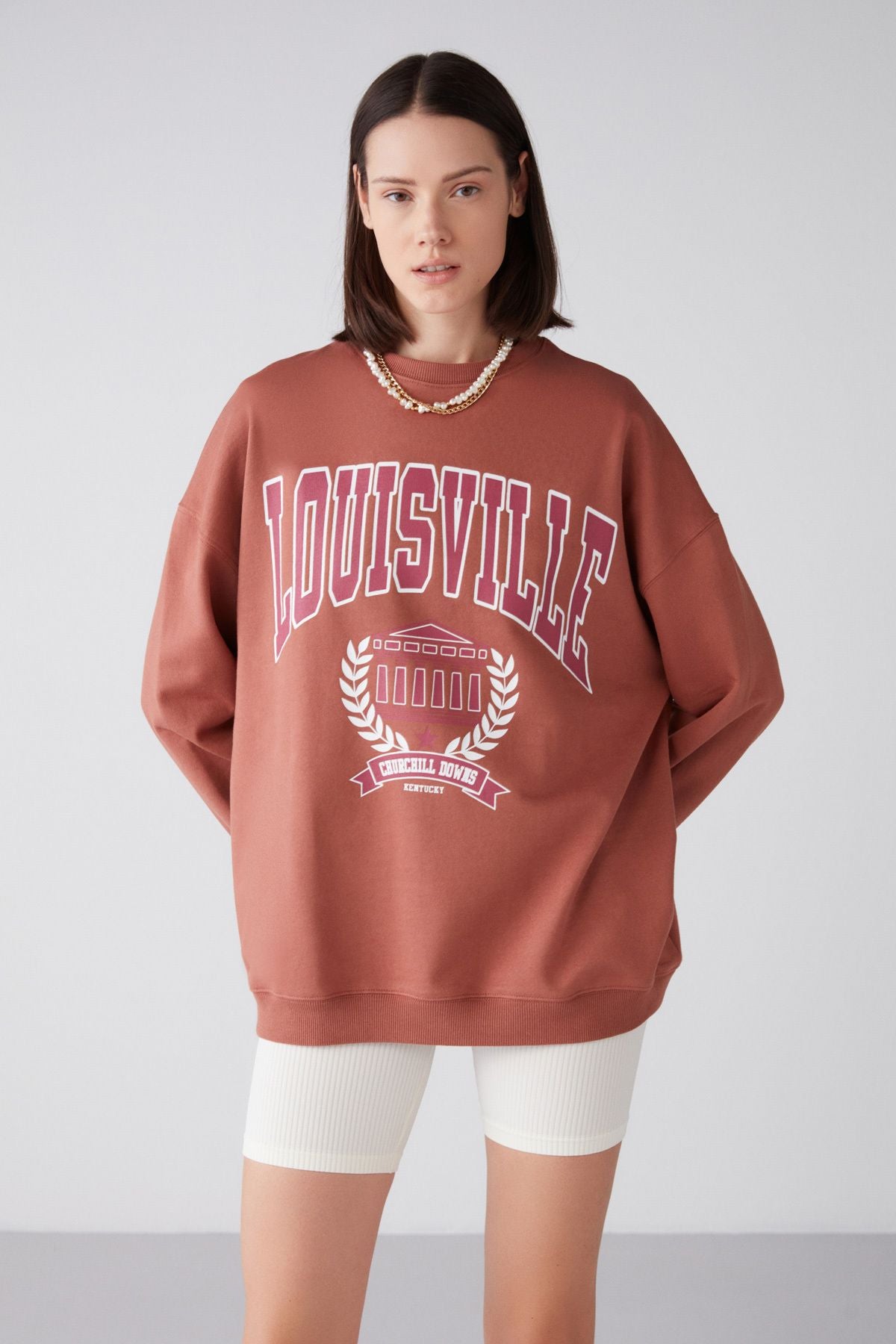 Ramona Oversize Kiremit Rengi Sweatshirt