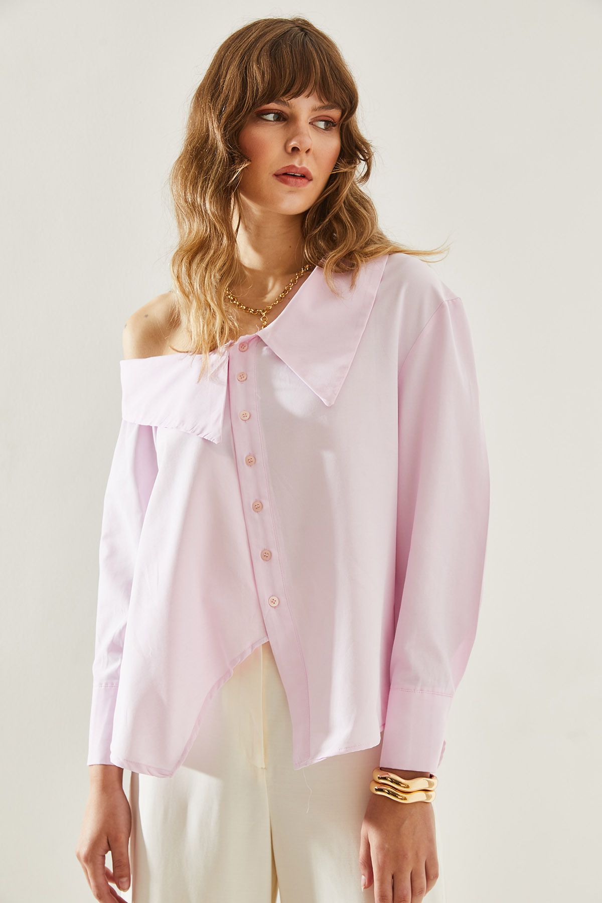 Female swallow collar skirt asymmetric shirt 60251166