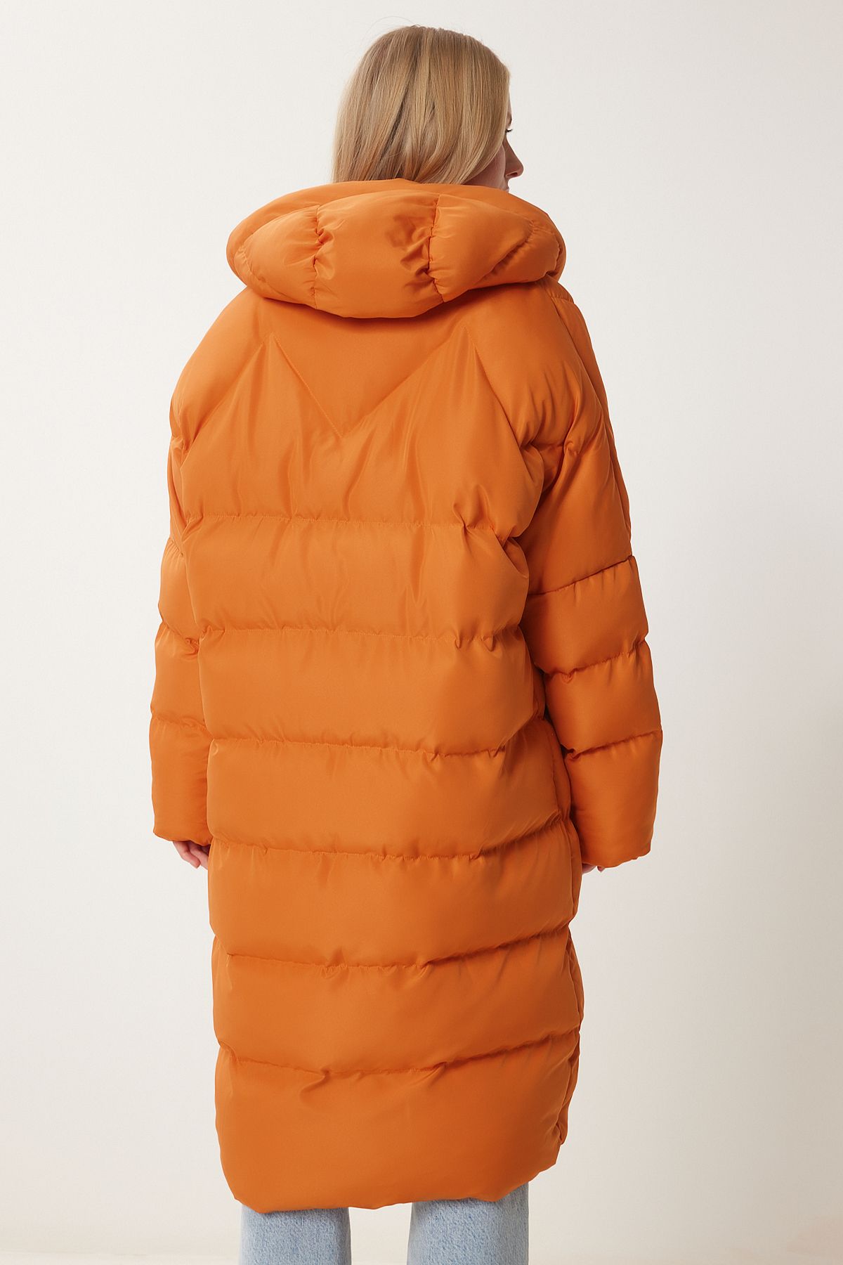 Woman Oranj Hooded Oversize Long Swelling Coat NT00428
