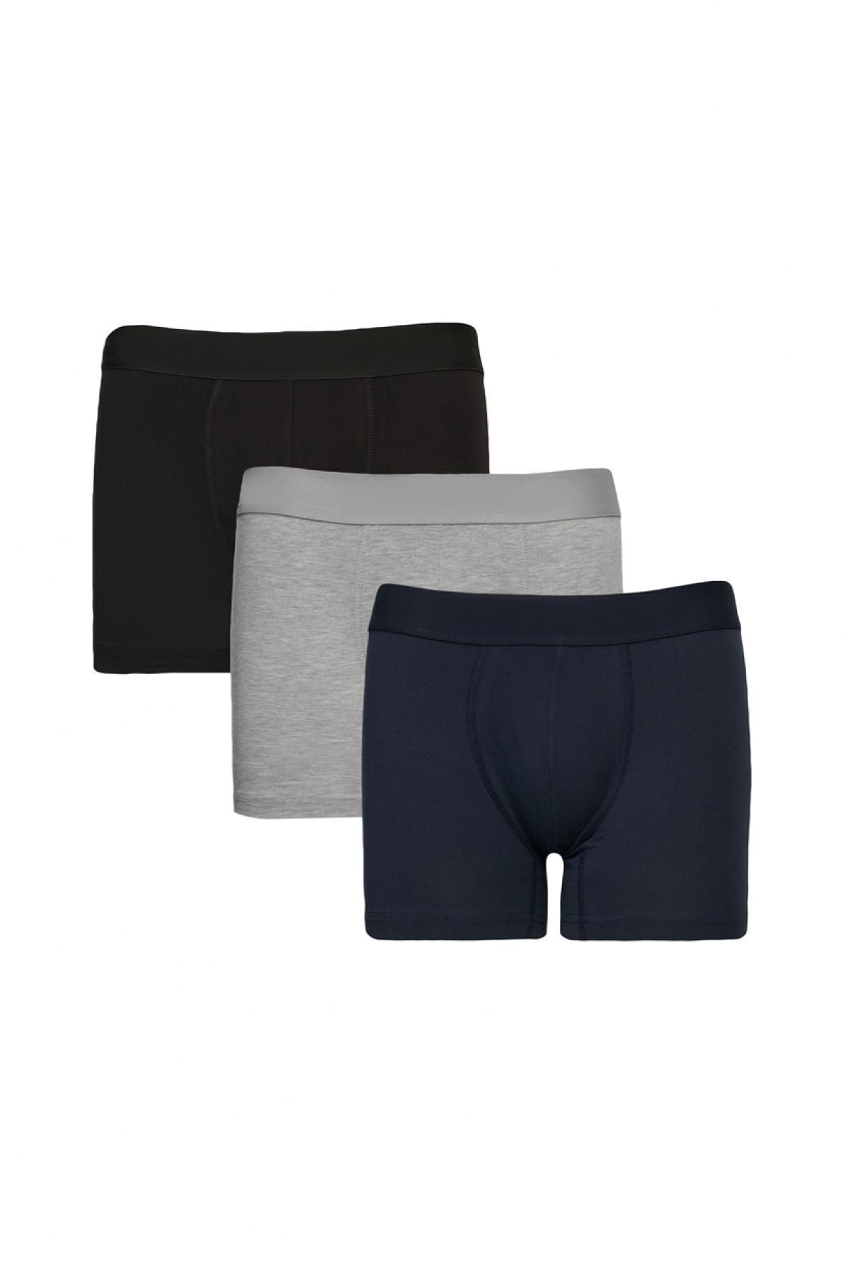 Men's Gray-Lacivert 3-Cotton Flexible Boxer Package