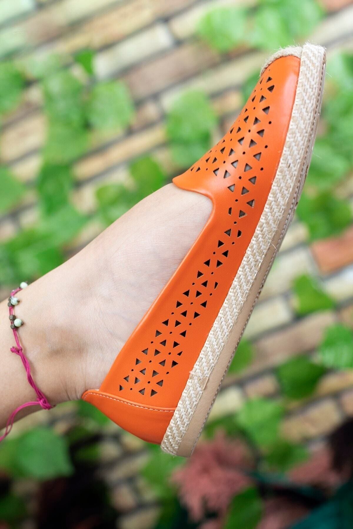 Women's Orange Wicker Detail Daily Shoes 0012110