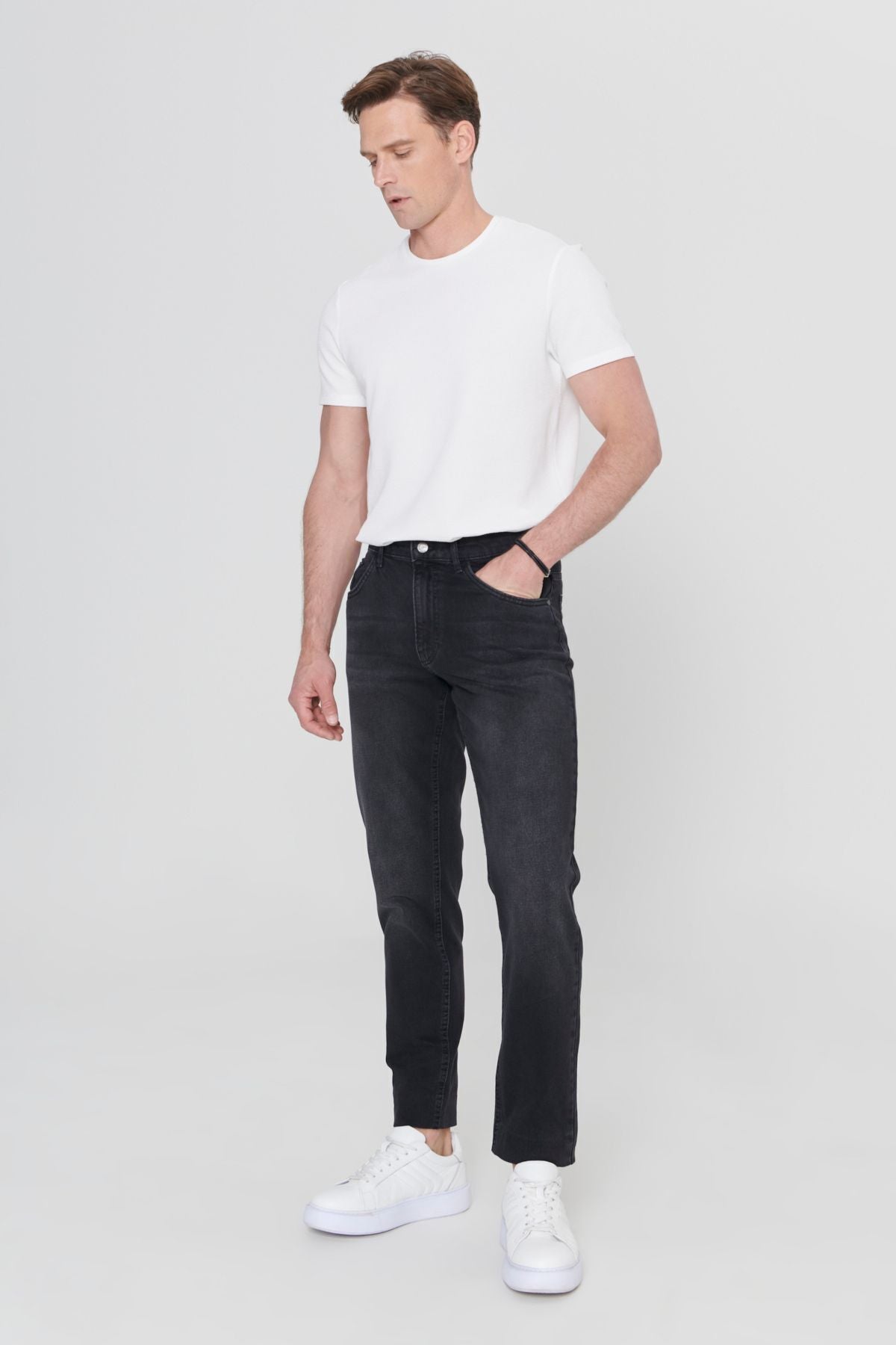 Men's anthracit comfort fit comfortable cut 100 %cotton denim jean jeans