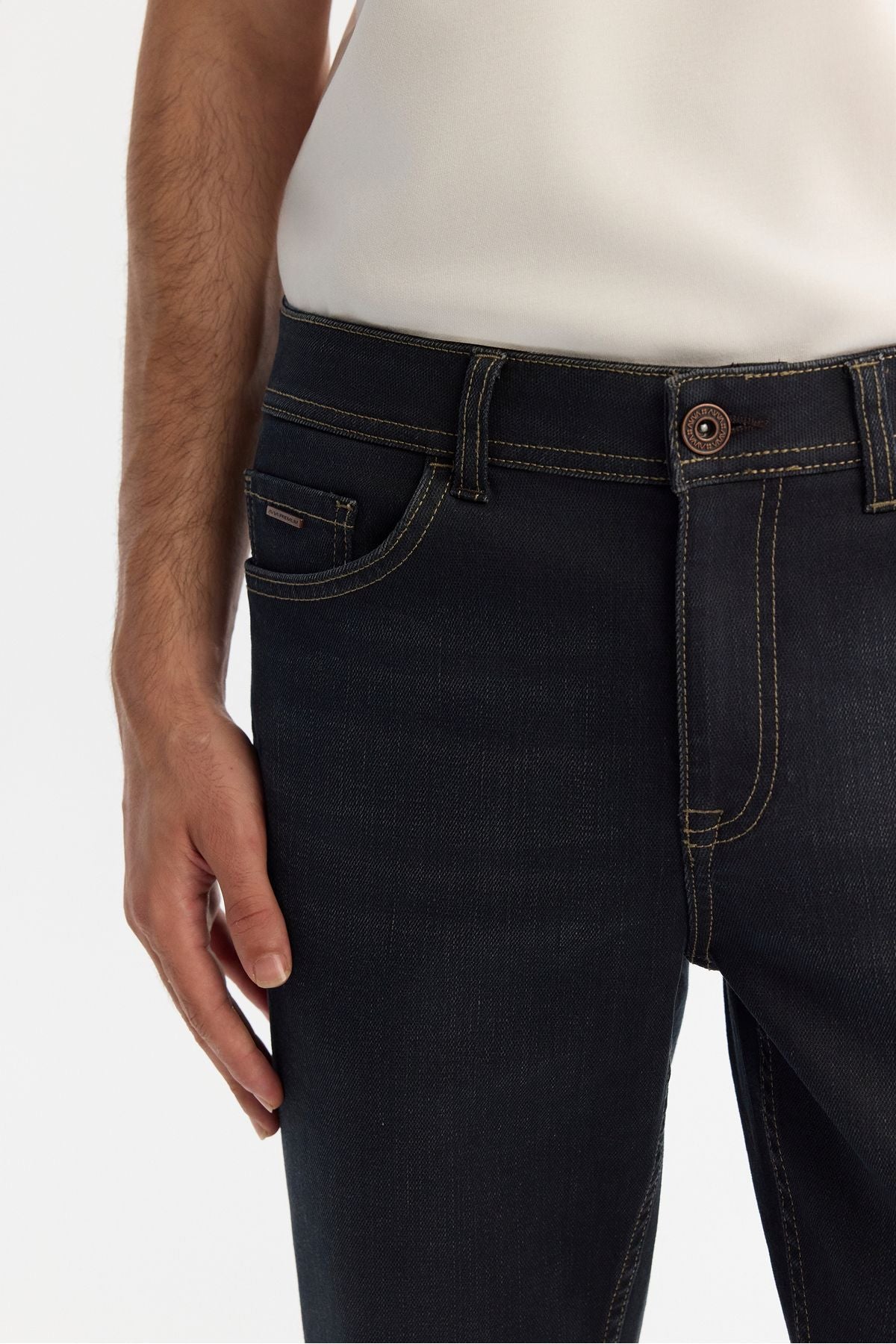 Men's anthracite Washing Washing Flexible Jean Pants A42y3531
