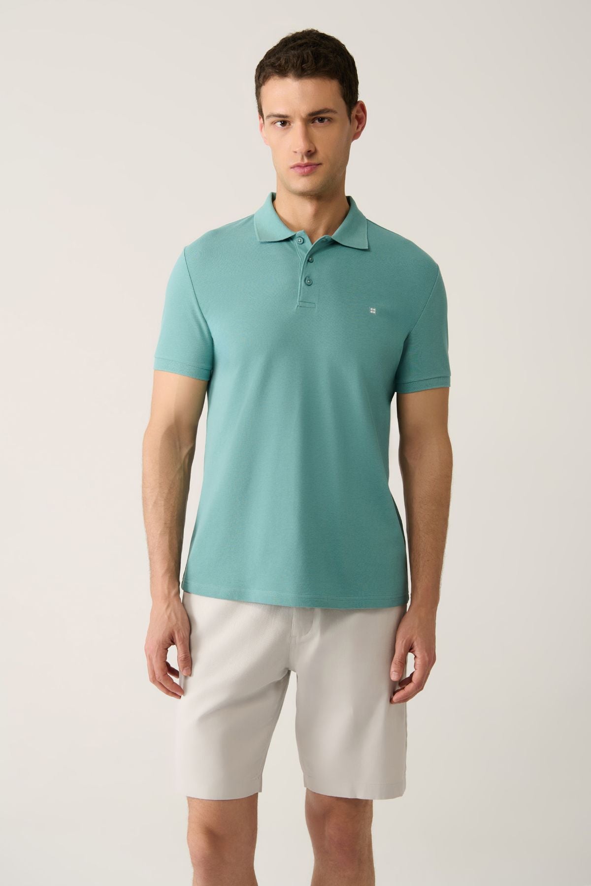 Ανδρικό μπλουζάκι Water Green Polo Yaka 100% Cool Regular Fit E001004