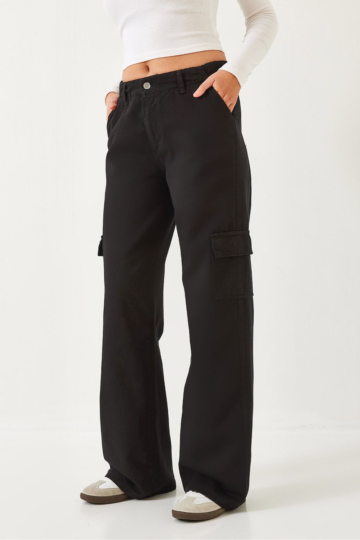 Women's Cargo Pocket Waist Tire Pants 60261152