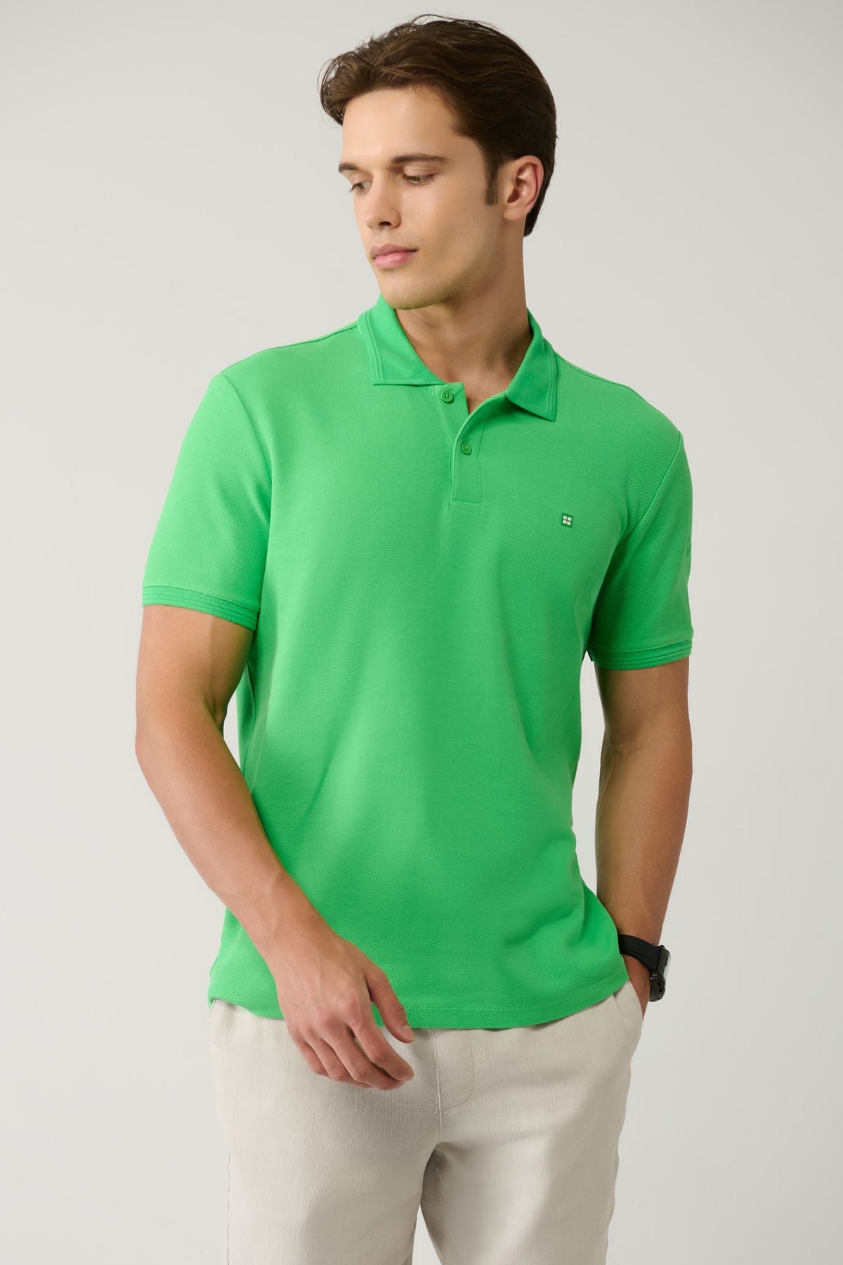 Men's Green T-shirt 100 %Cotton Fast Drying Regular Fit B001032