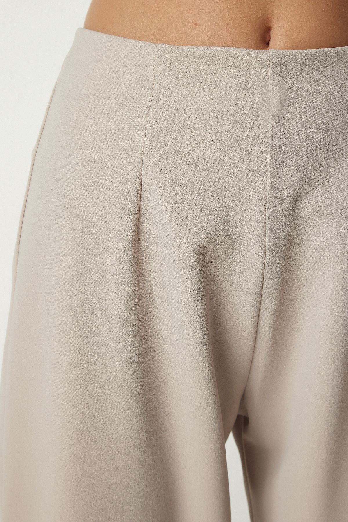 Female Beige Casual Woven Shalwar Pants MS00014