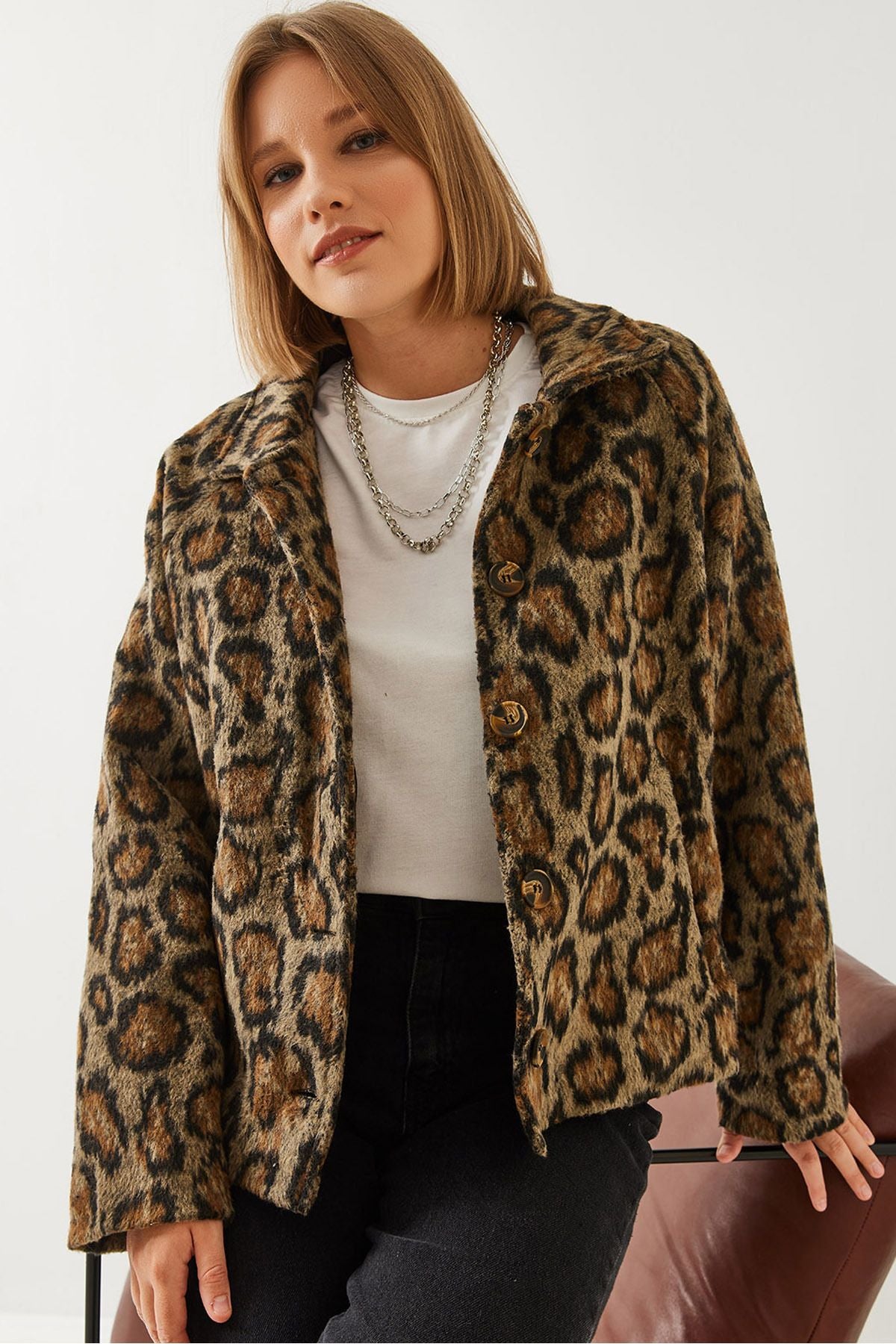 Female Leopard Patterned Coat 38143 60351154