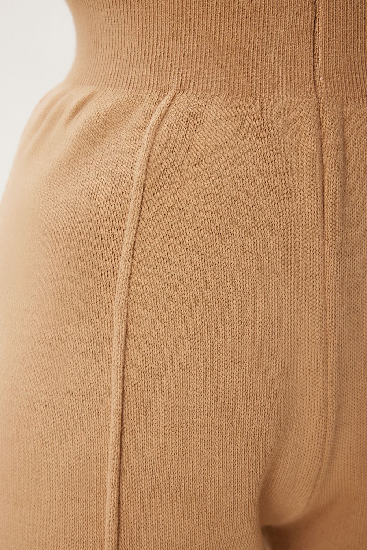 Female mink color stylish knitwear sweater pants set