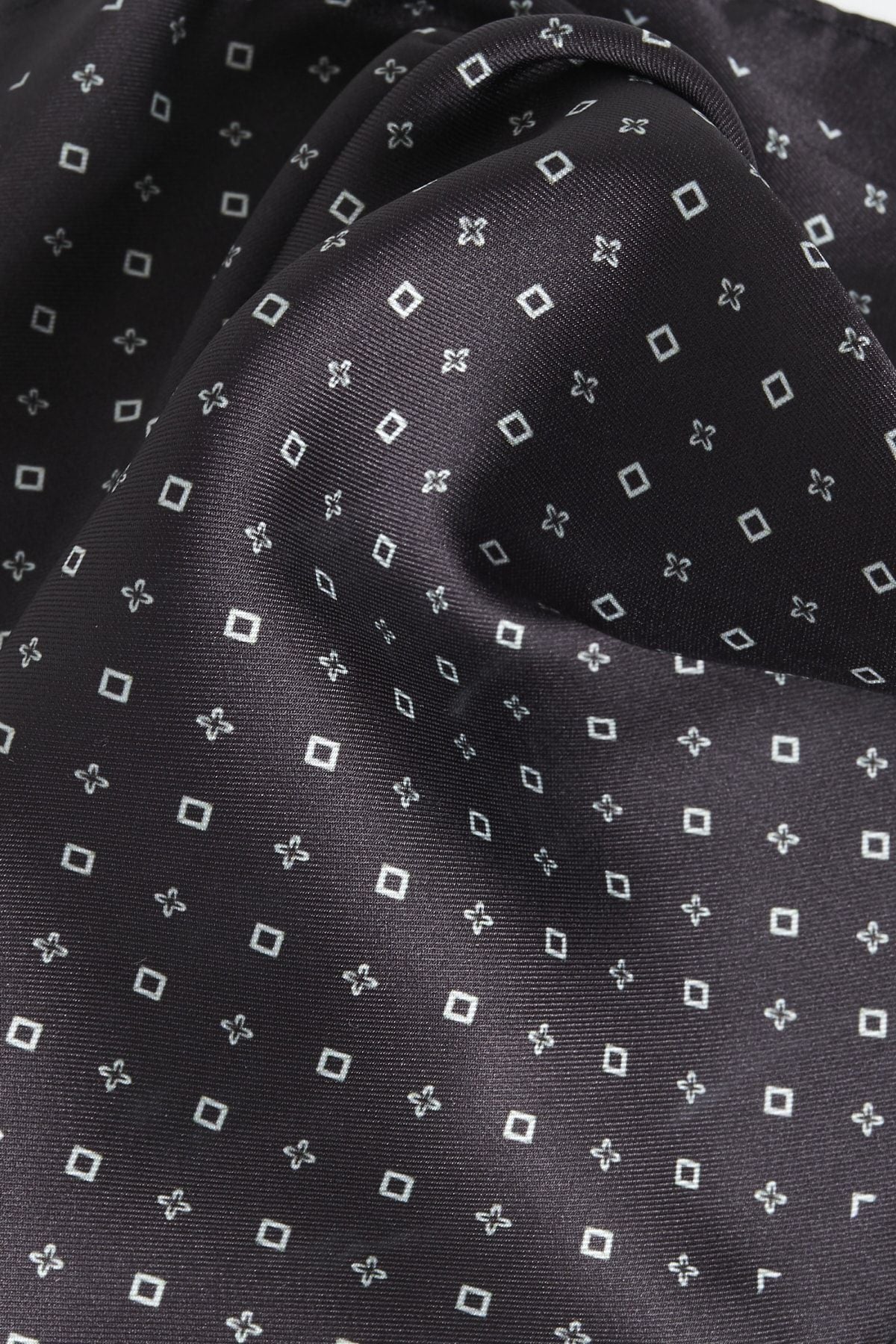 Men's black patterned handkerchief