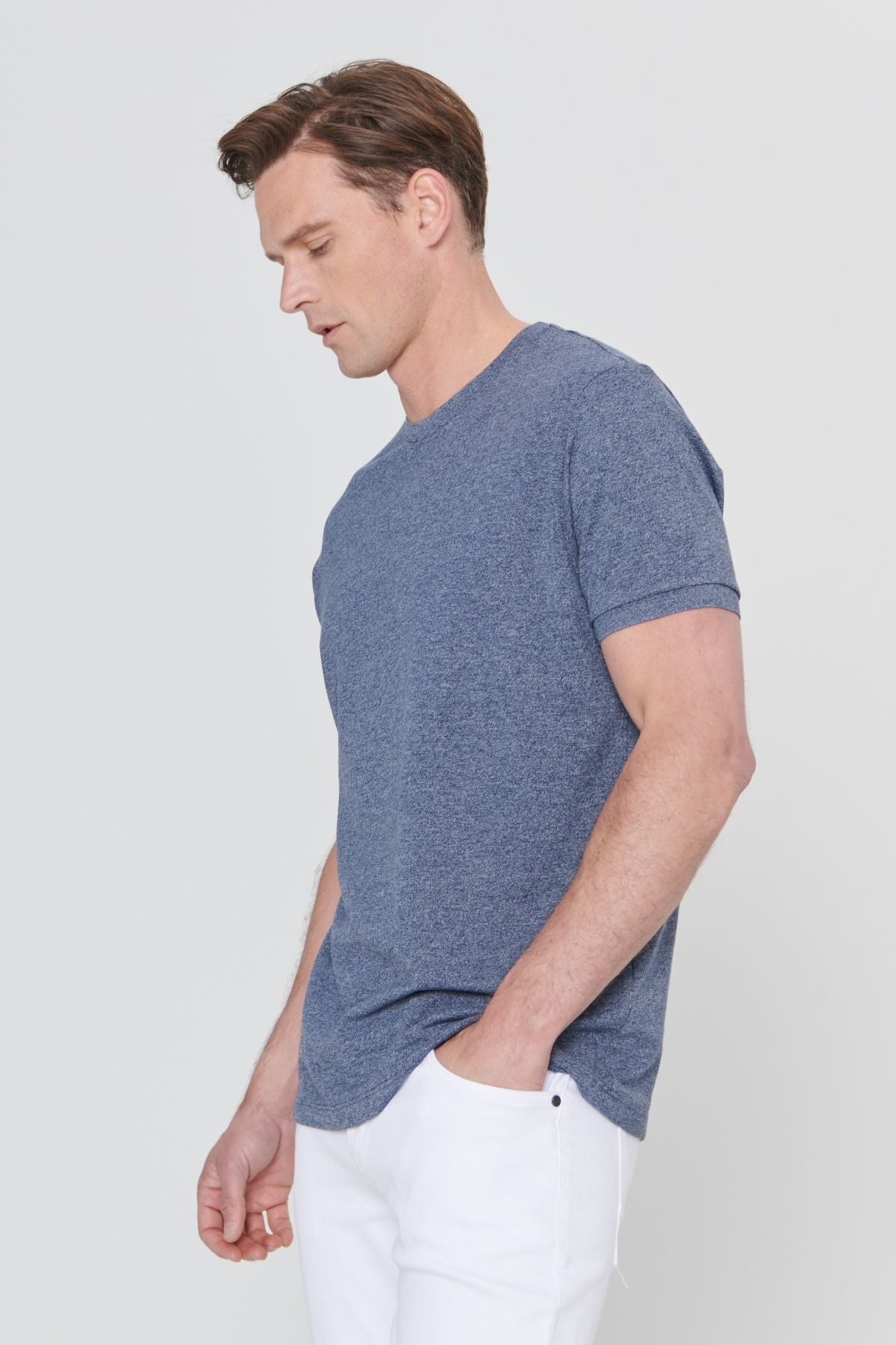 Men's ladi melanj Slim fit narrow cut bike bike collar cotton pike t -shirt