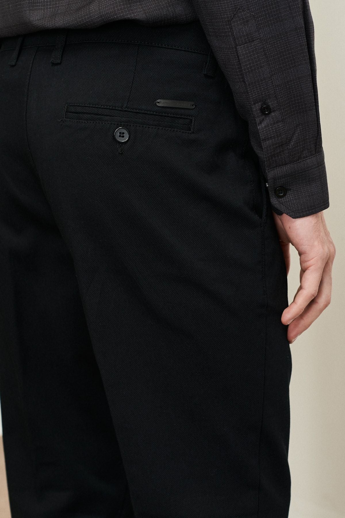 Men's Black Comfort Fit Casual Cut Flexible Amelor Casual Pants