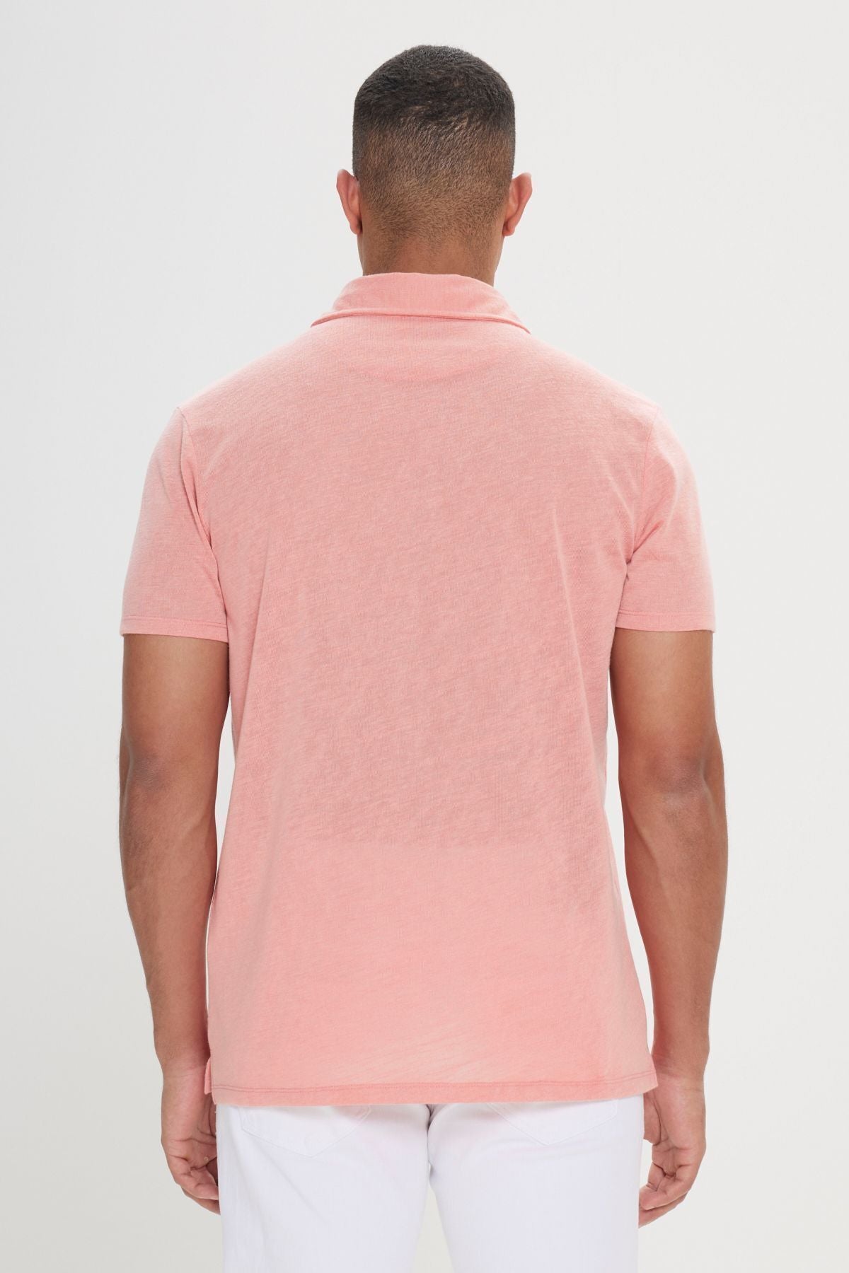 Men's rose dry slim fit narrow cut polo collar flat casual T -shirt