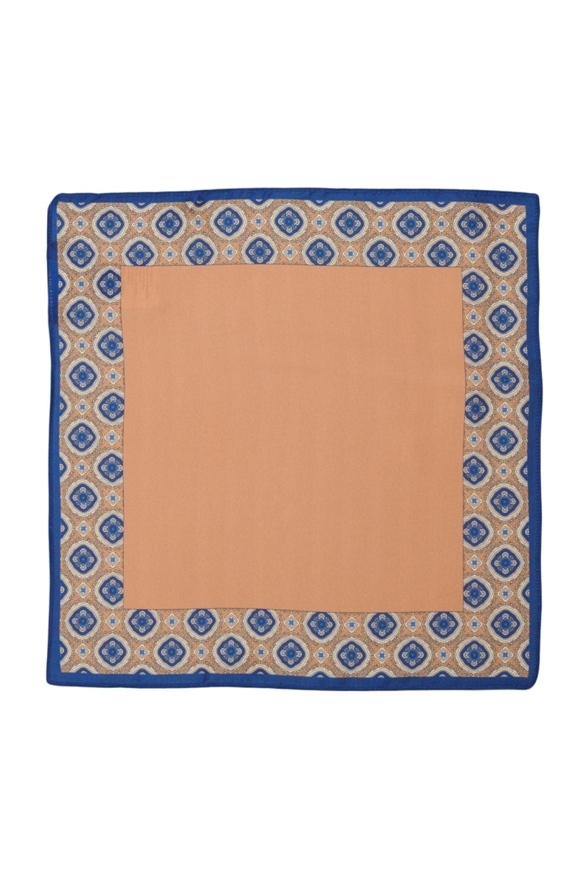 Men's brown-blue patterned navy blue-coffee classic handkerchief