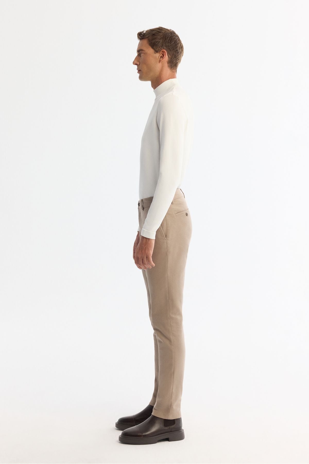Men's Beige Classic Bel Elastan Chino Pants A42y3021