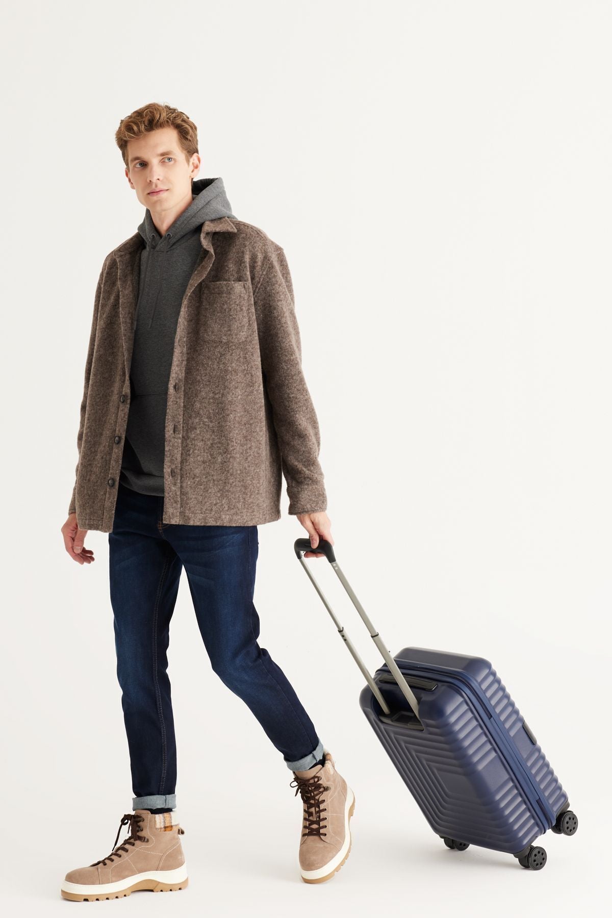 Navy blue cabin (small) size suitcase