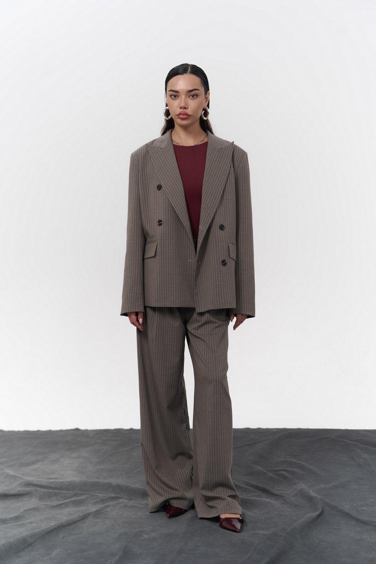 Bianda striped smoked blazer