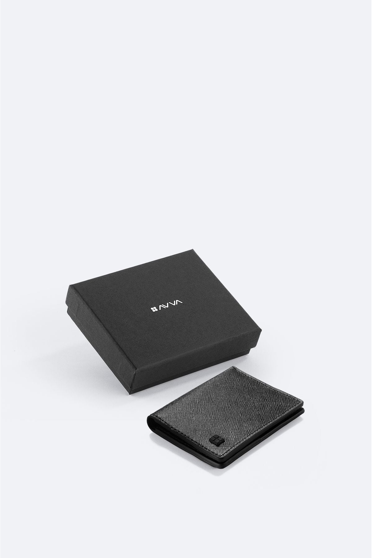 Men's black gift box 100 %leather wallet B009562