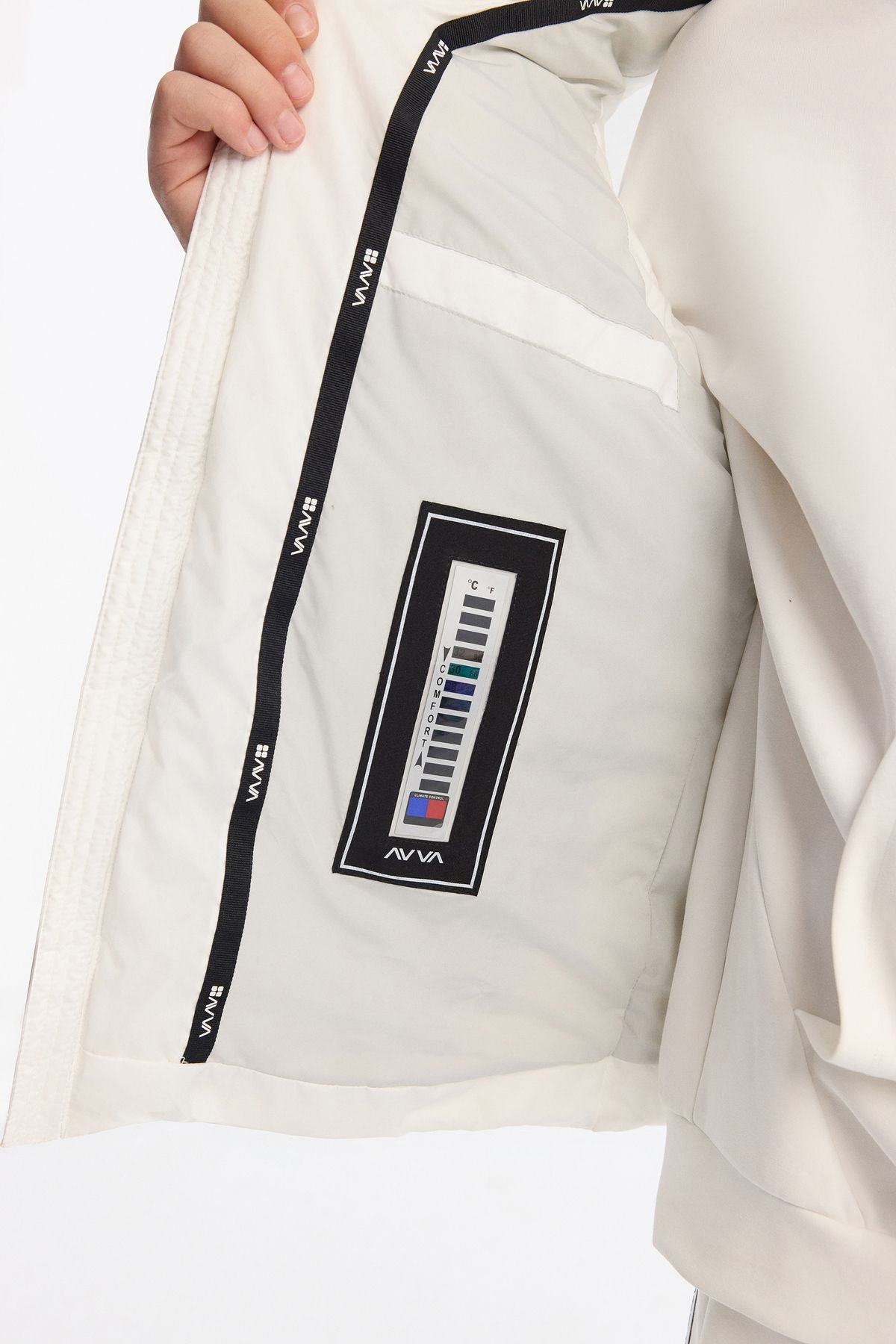 Men's white hooded water repulsion windproof swelling vest A42y6504