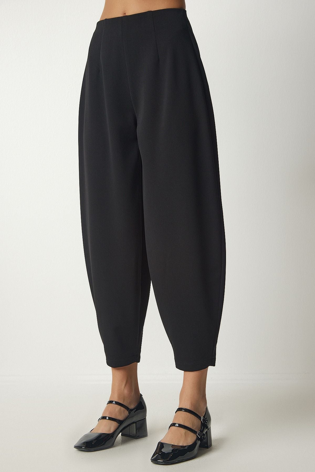 Female black pliers woven shalwar pants to00099
