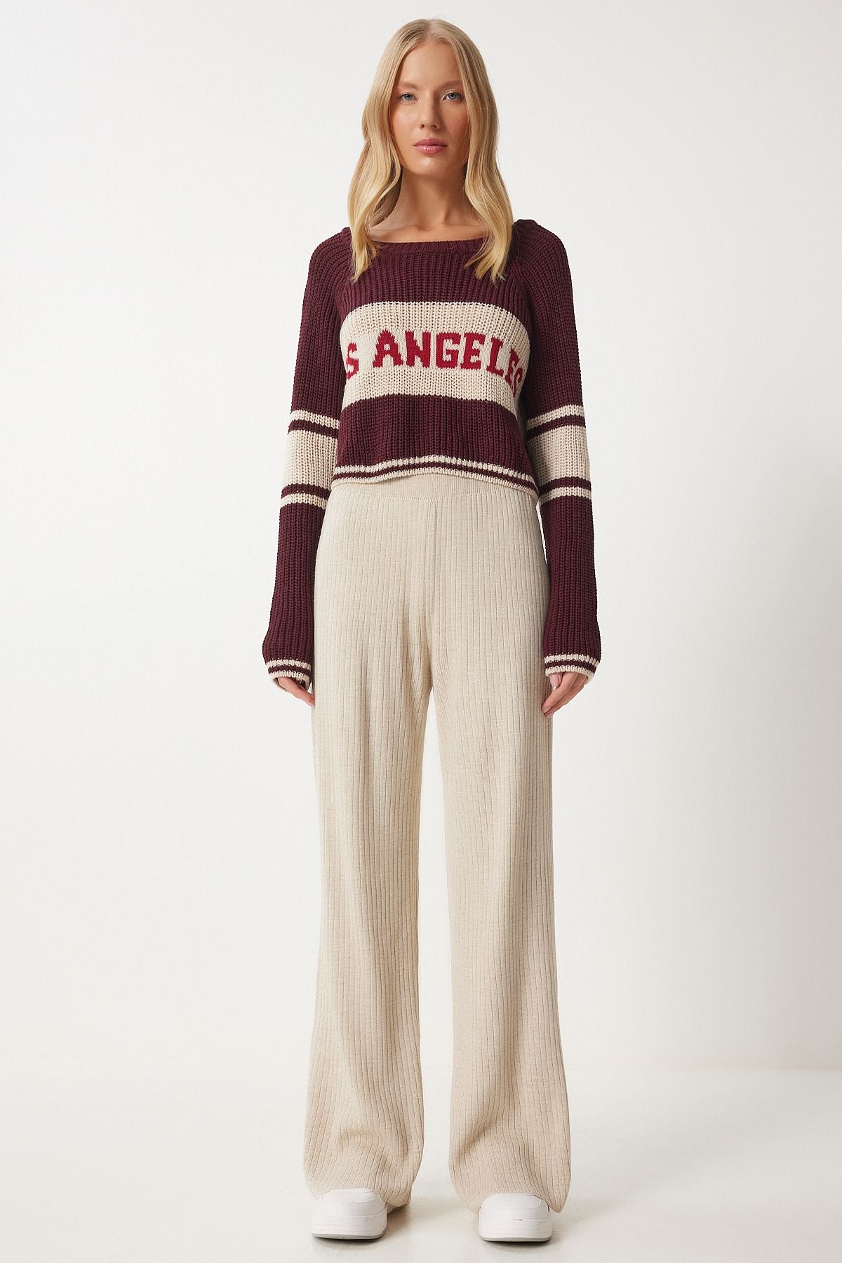 Female Beige Conscious Triko Pants Ki00096