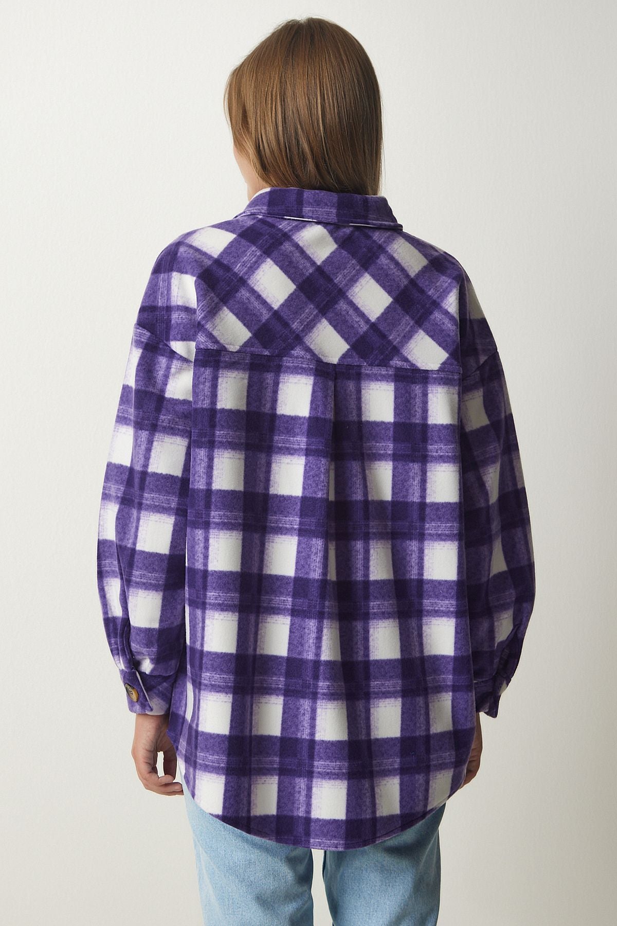 Woman Purple Woody Polar Shirt Jacket UB00122