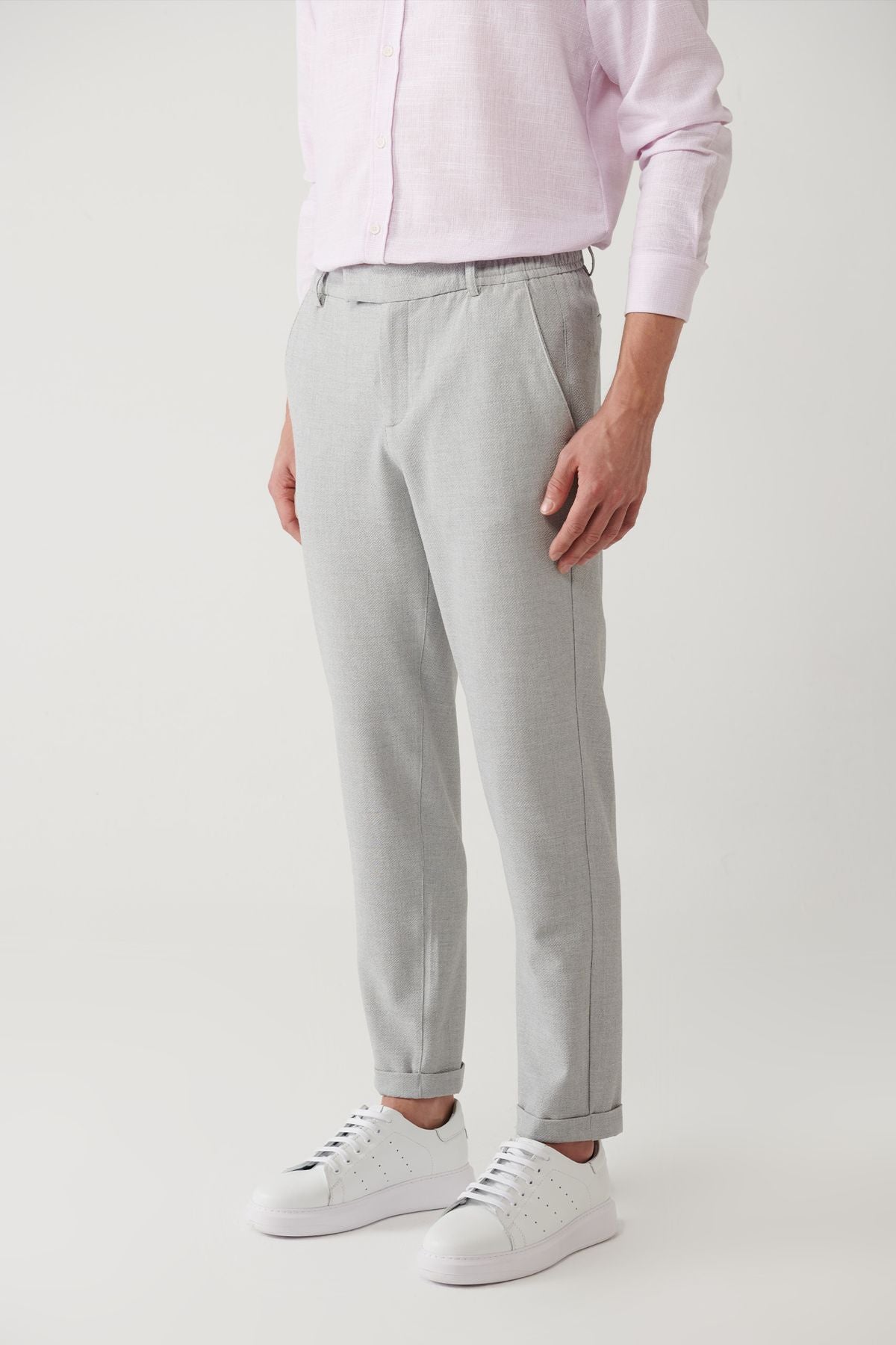 Men's Light Gray Side Waist Waithful Wedding Nora Chino Pants B003033