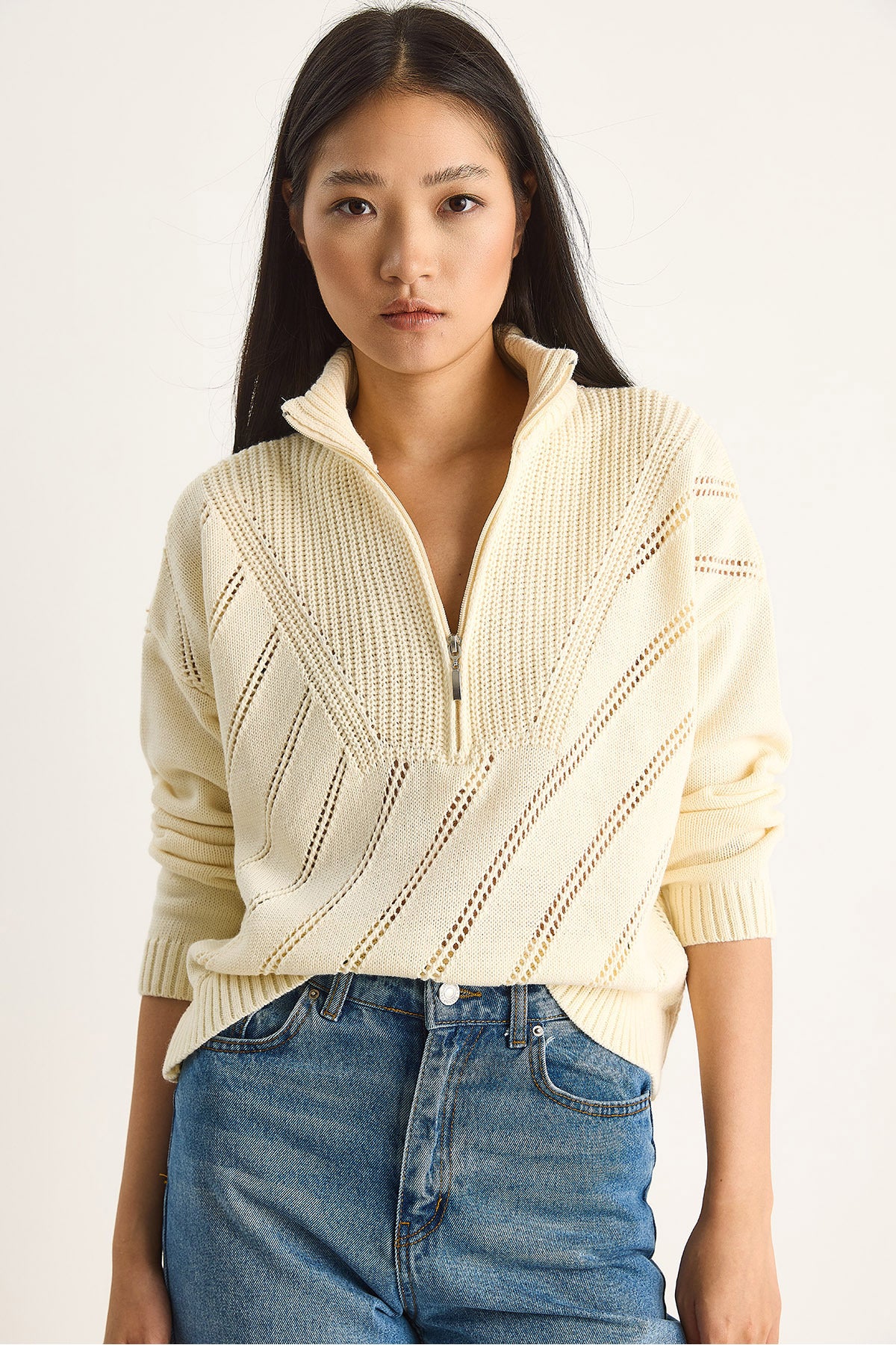 Women's Relaxed Fit Half Zipper Sweater 20246185