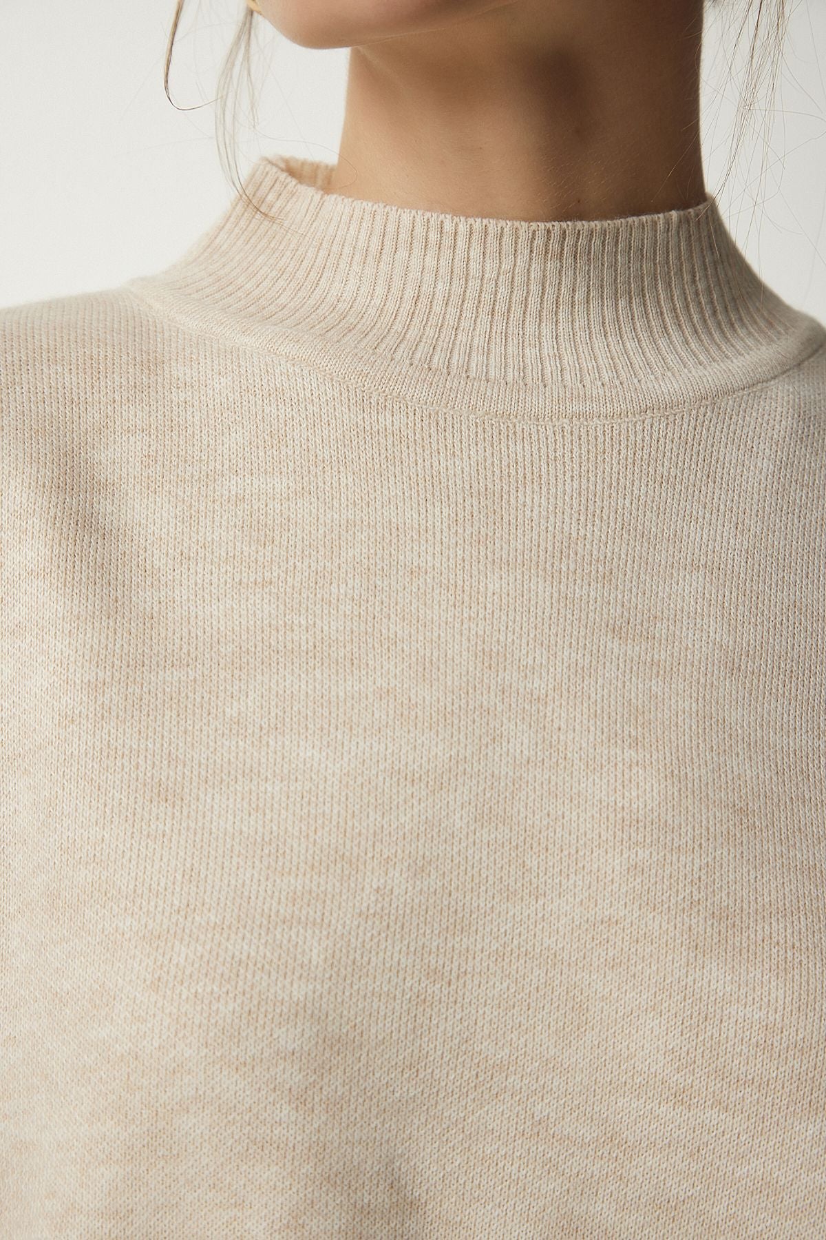 Female Beige Wick Knitwear Sweater Dress KG00006