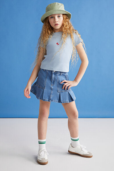 QUARTZ-GRM24021 95%cotton 5%elastane girls tshirt Blue T-Shirt