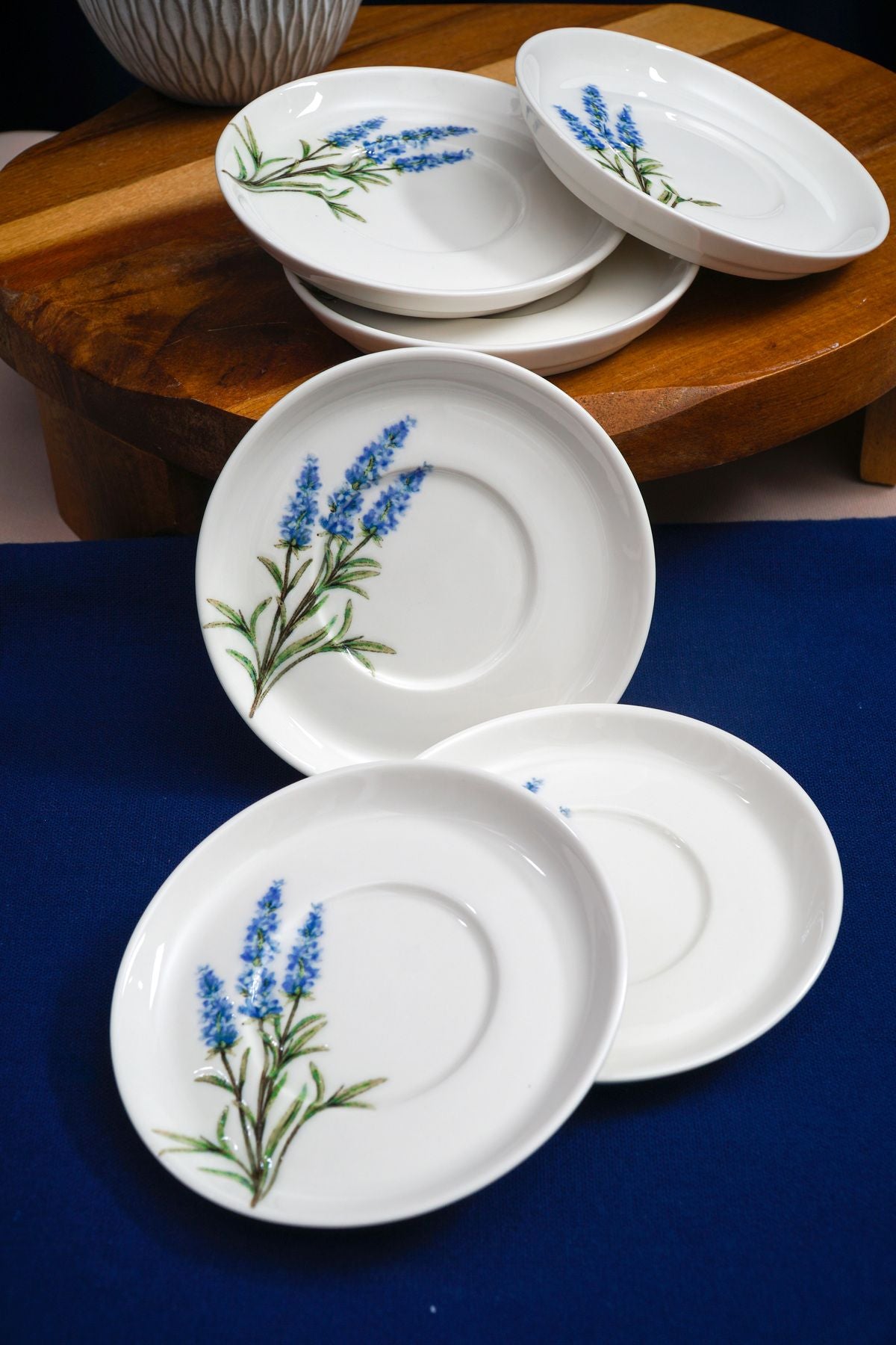 Lavender 12cm 6 pieces porcelain tea plate set