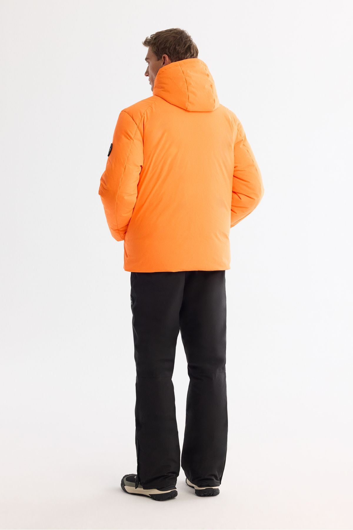 Men's Neon Orange Water Driving Windproof -20 degrees resistant goose feather ski coat A42y6123