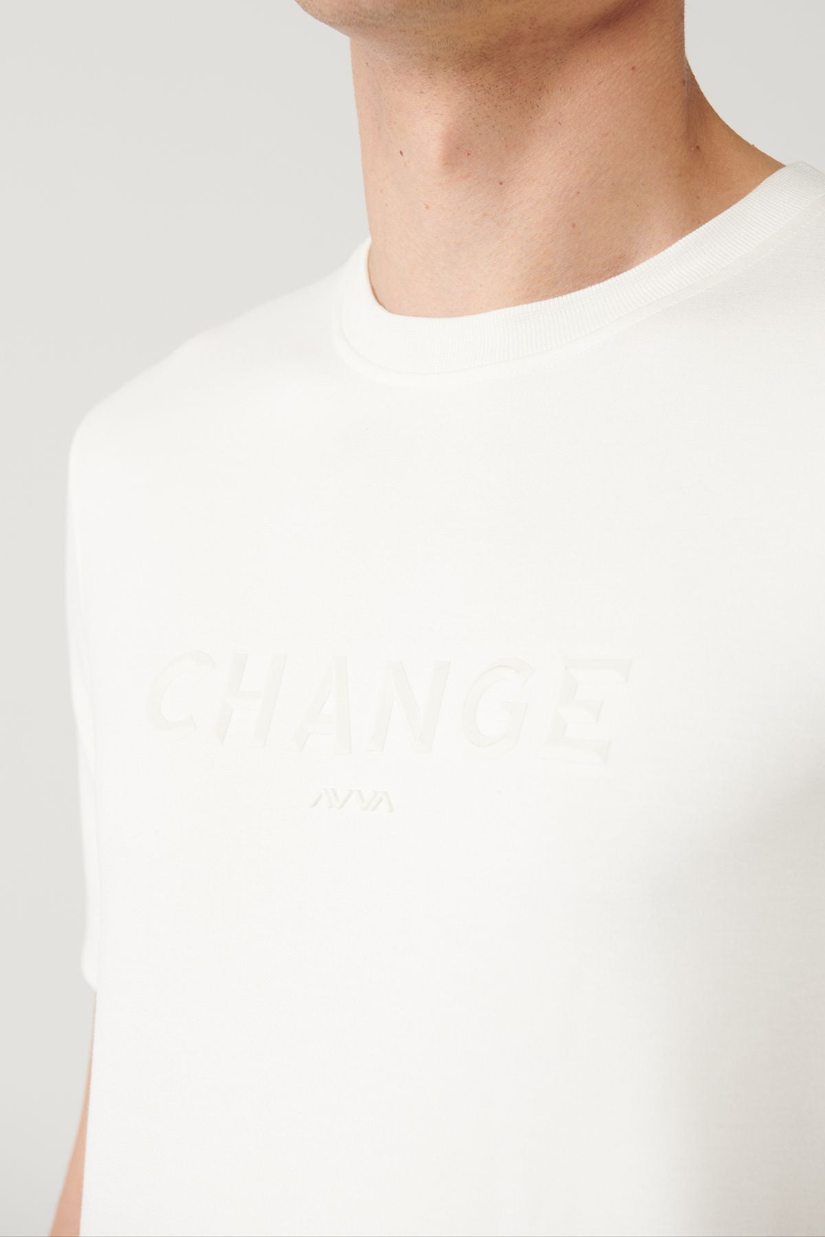 Men's White Soft Touch Bicycle Collar Printed T-shirt A41y133333