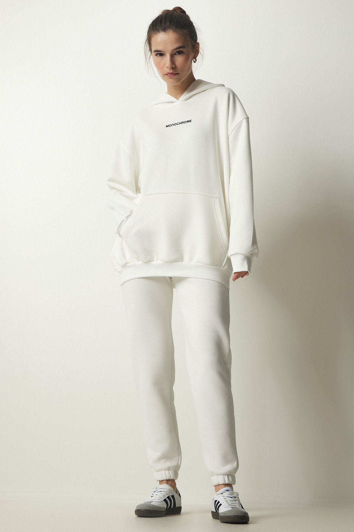 Female Ecru Shardon Knitting Tracksuit Set NJ00134