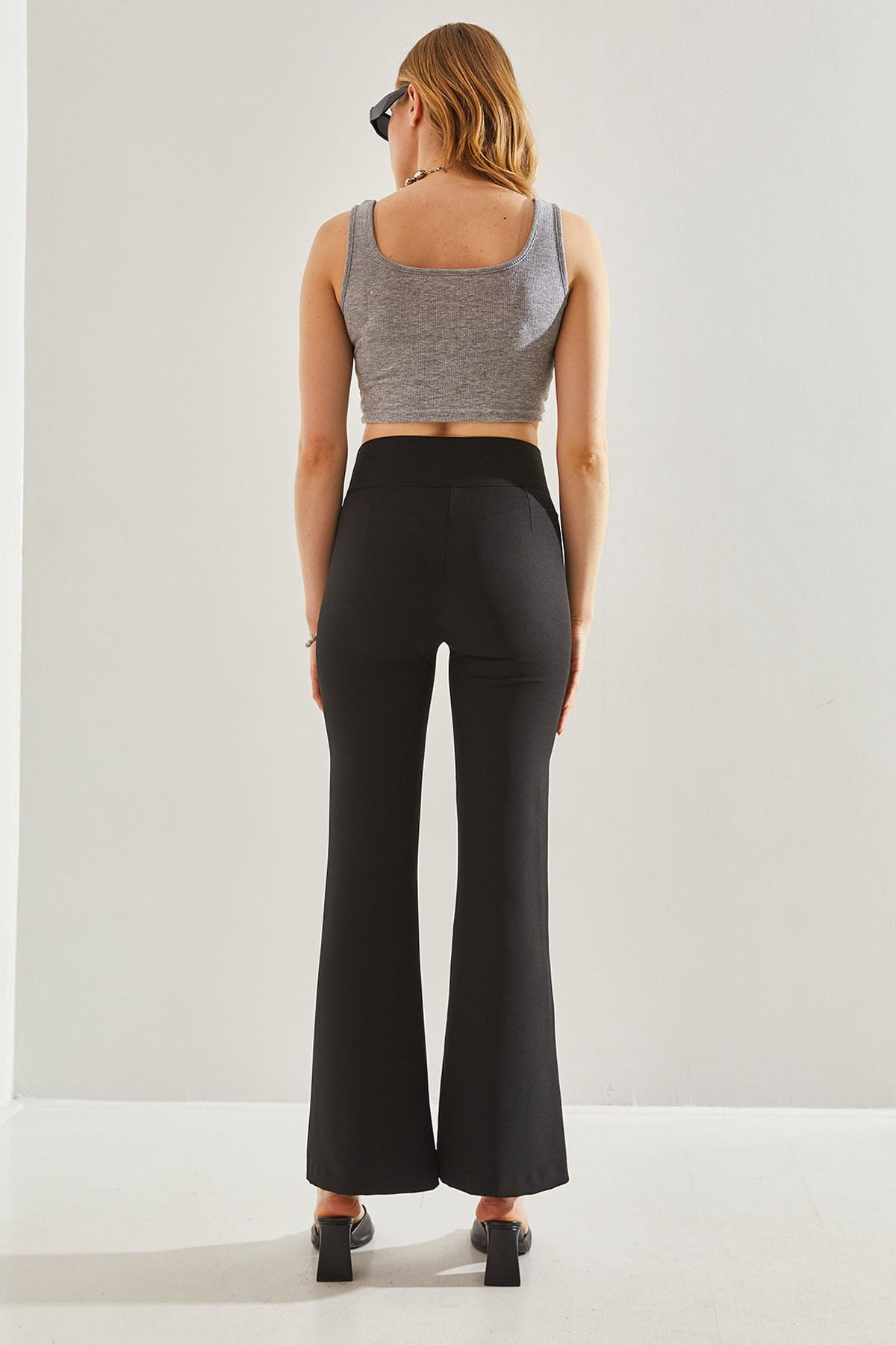 Female Double Fabric High Waist Spanish Paça Pants 60221008