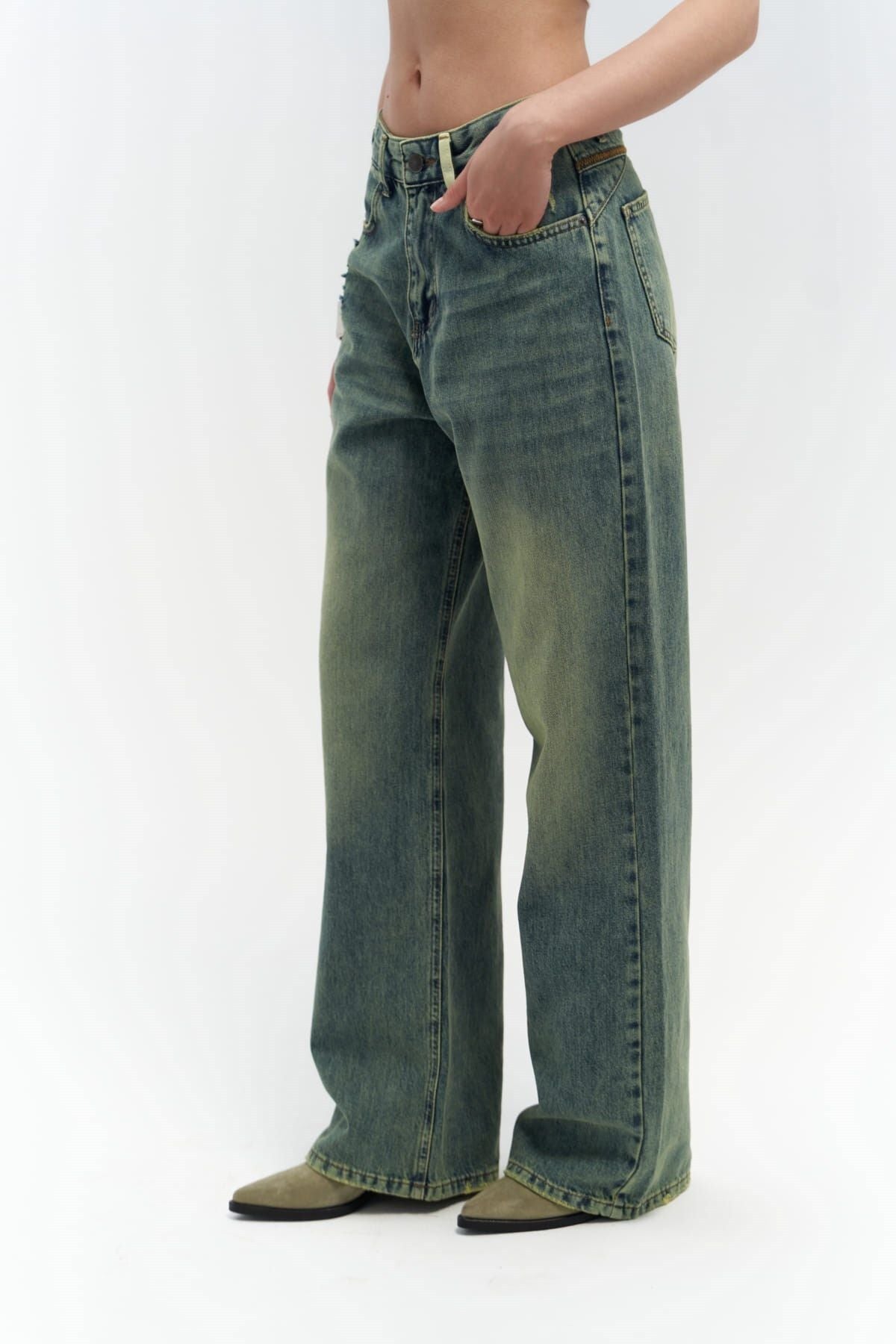 Blair Washed Green Jean Pants
